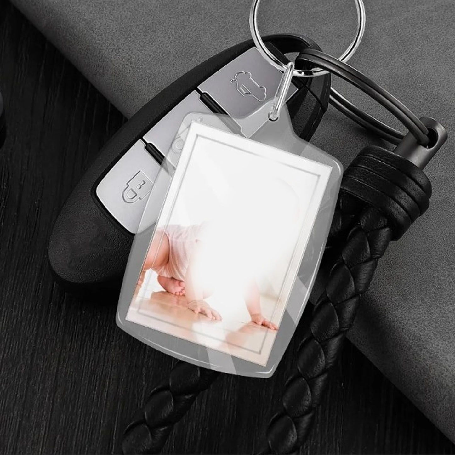 50Pcs Photo Insert Keychain Acrylic Blank Transparent Photo Picture Frame Keyring