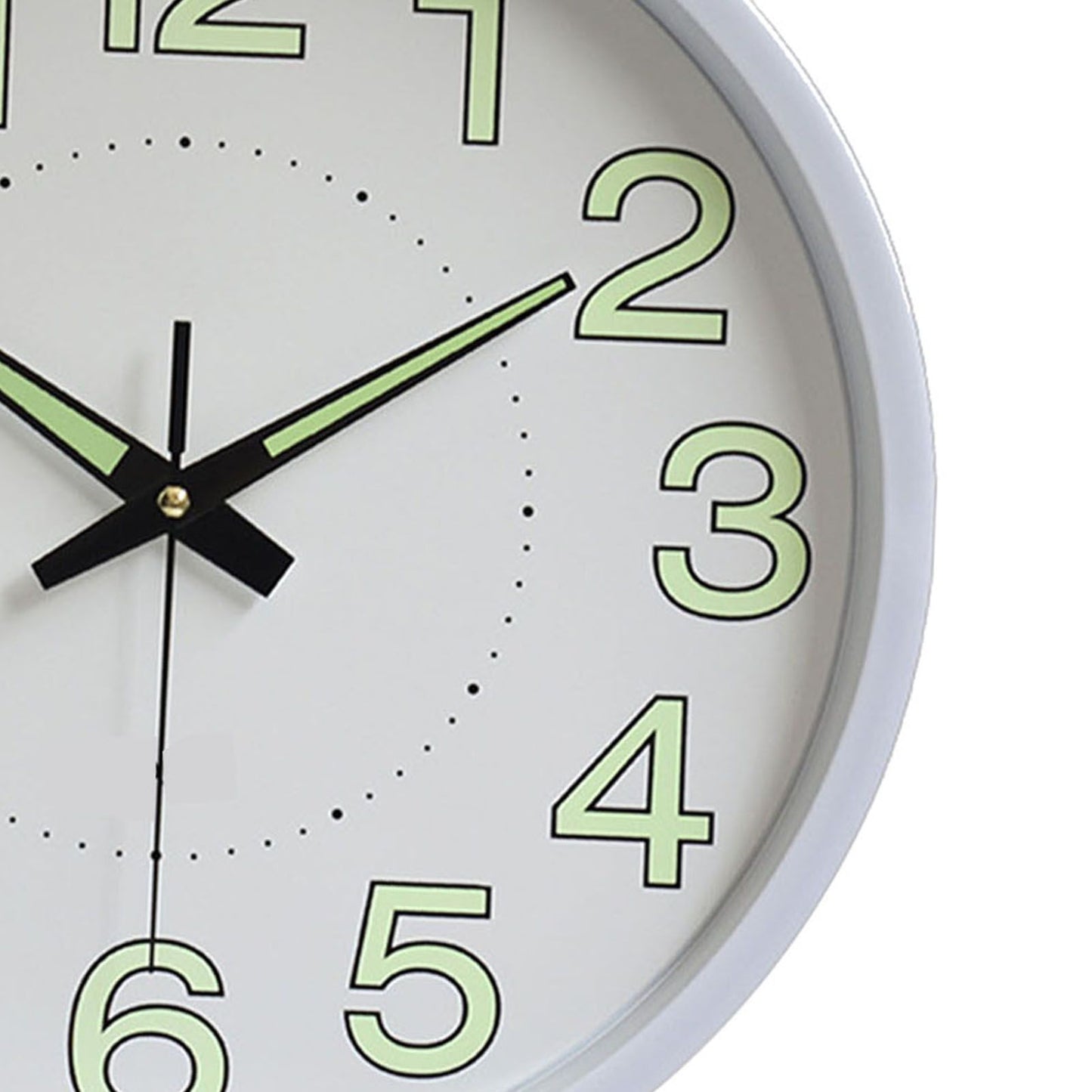 12 Inch Luminous Wall Clock Minimalist Round Quartz Clock for Bedroom Living Room Decoration White