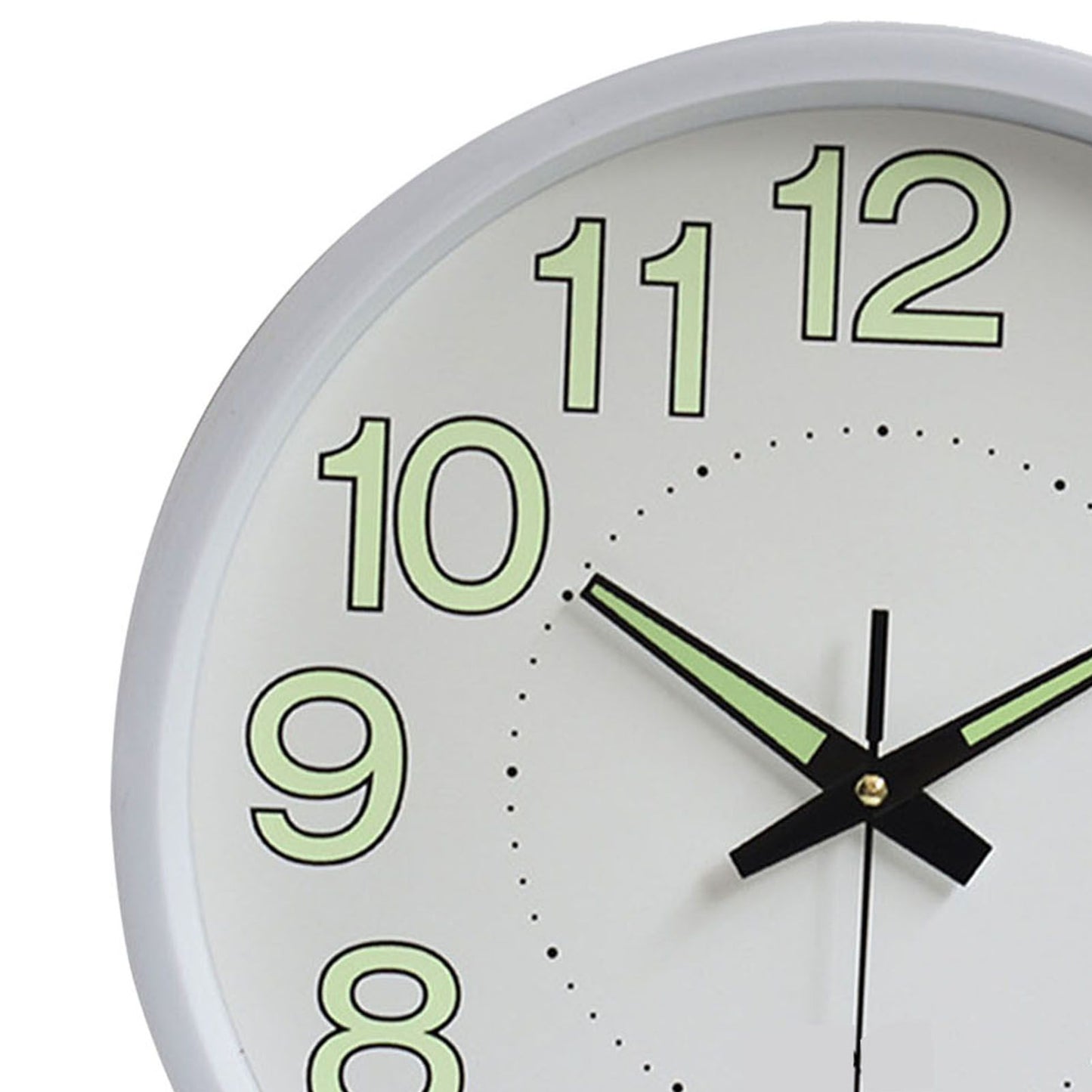 12 Inch Luminous Wall Clock Minimalist Round Quartz Clock for Bedroom Living Room Decoration White