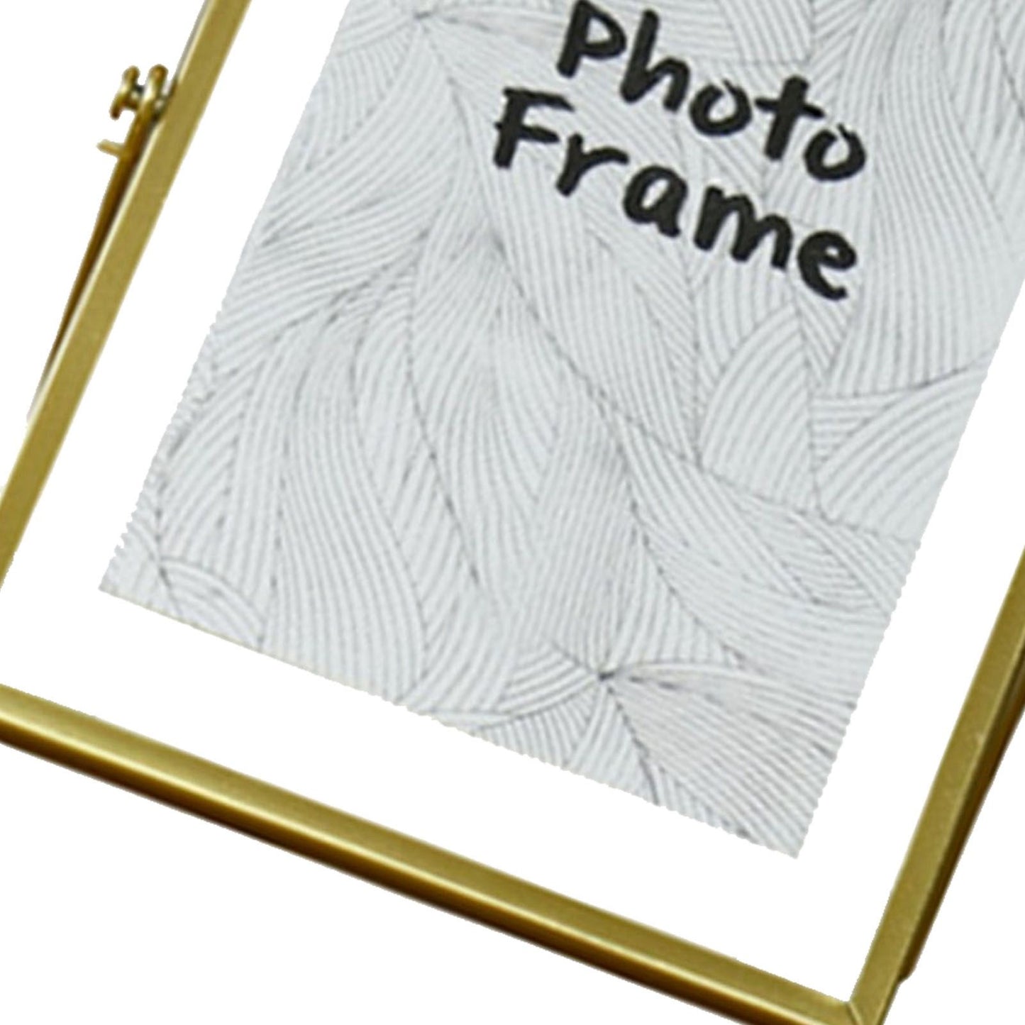 Photo Frame Nordic Style Geometric Metal Wrapping Edges Iron Art Desk Picture Frame for Living Room Office Study 4 Inch