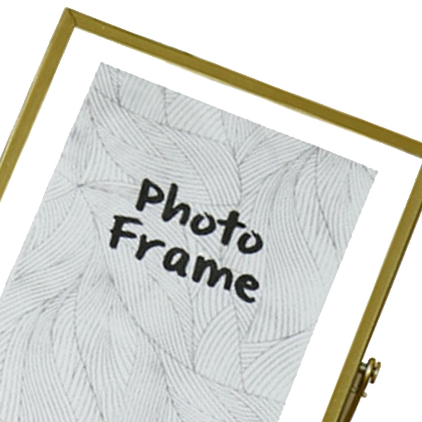 Photo Frame Nordic Style Geometric Metal Wrapping Edges Iron Art Desk Picture Frame for Living Room Office Study 4 Inch
