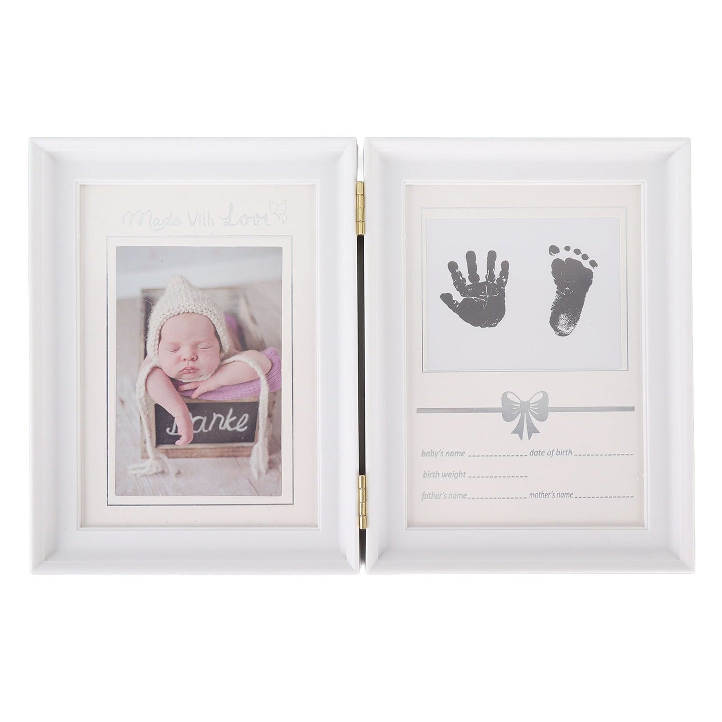 Baby Handprint Footprint Kit Plastic Density Board Attractive Decorative 31.5x20.7x1.7cm Expanded Baby Print Frames Newborn