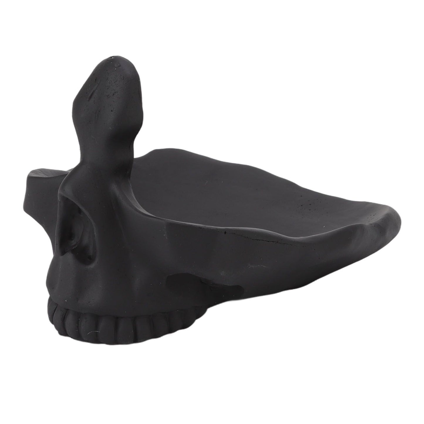 Skull Glasses Stand Lifelike Scratch Resistant Practical Statue Eyeglasses Holder with Storage Tray for Home Black