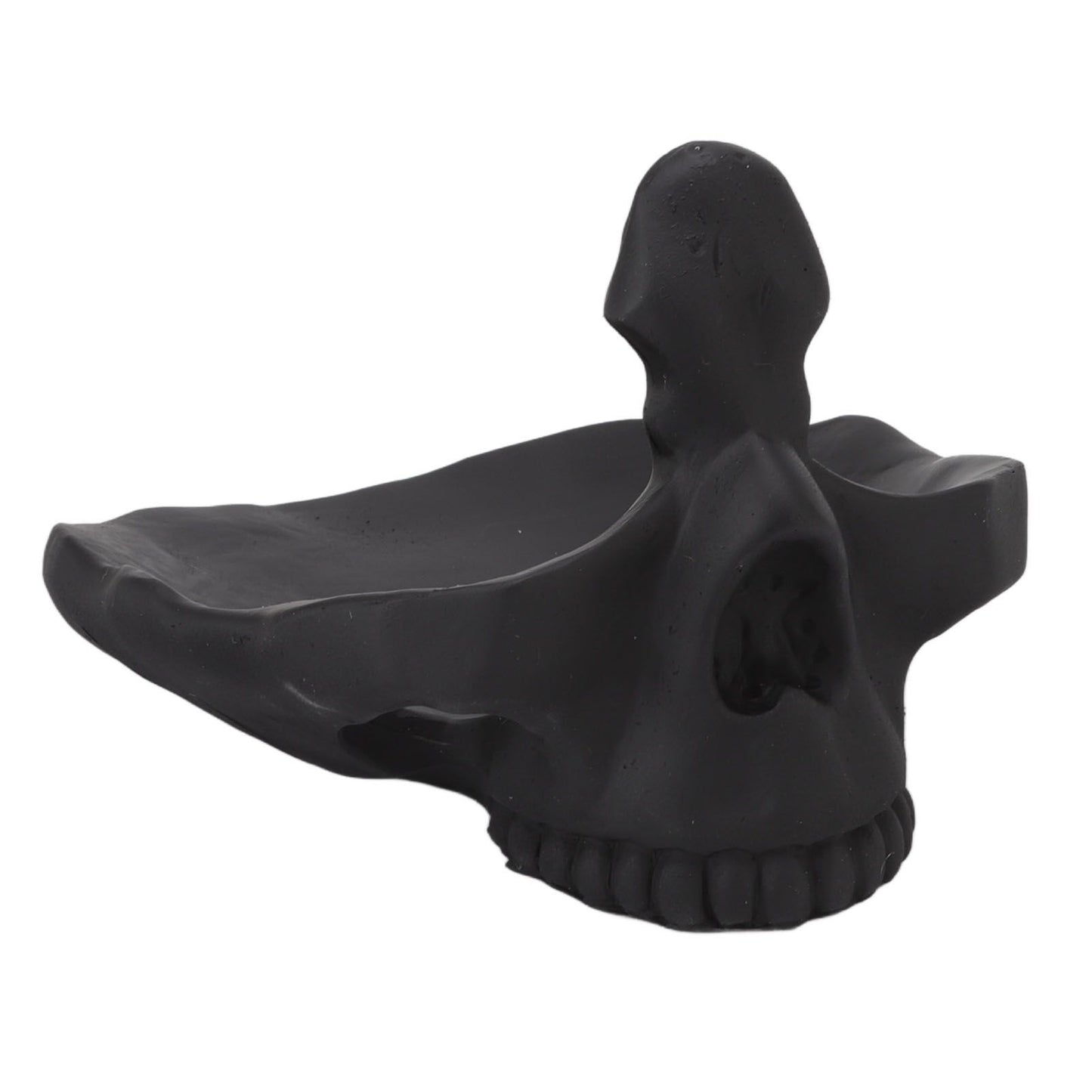 Skull Glasses Stand Lifelike Scratch Resistant Practical Statue Eyeglasses Holder with Storage Tray for Home Black