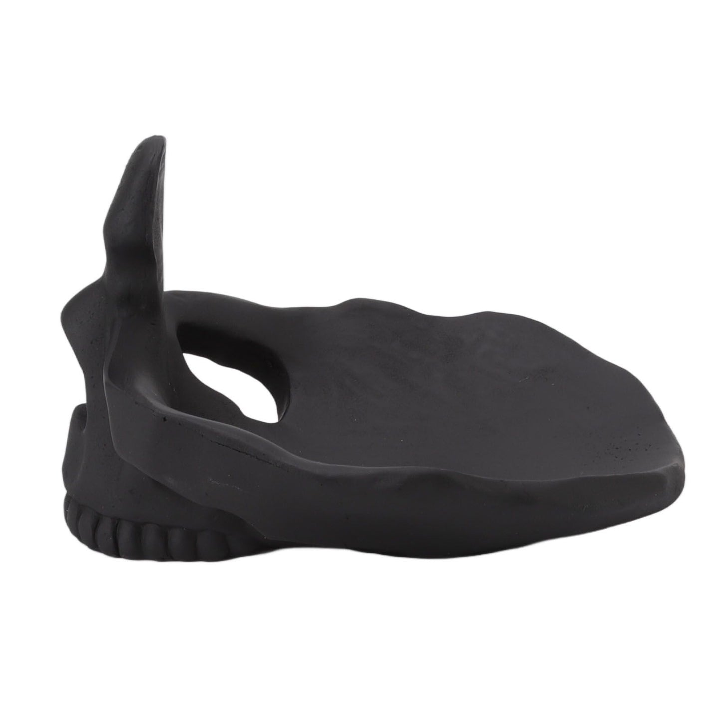 Skull Glasses Stand Lifelike Scratch Resistant Practical Statue Eyeglasses Holder with Storage Tray for Home Black