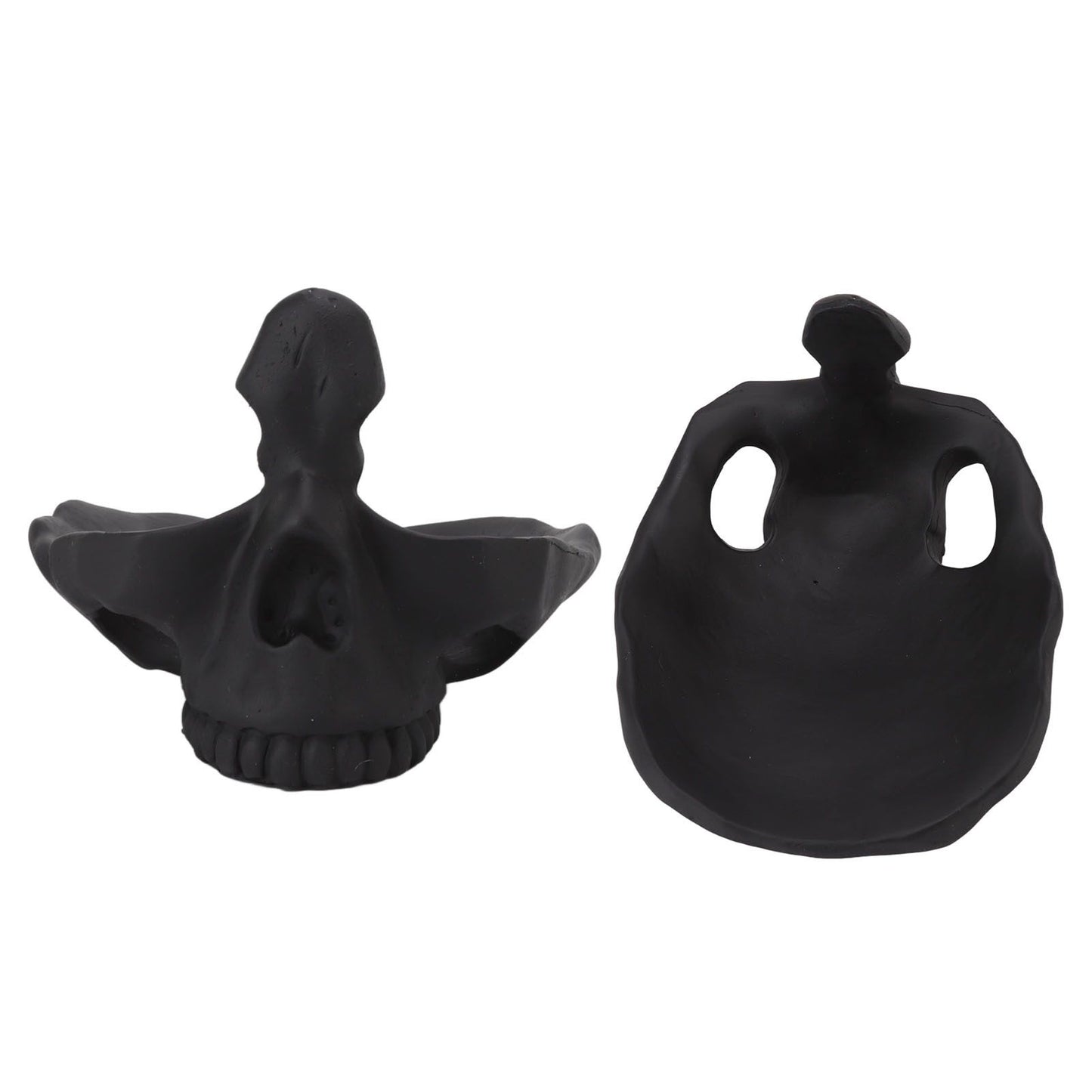 Skull Glasses Stand Lifelike Scratch Resistant Practical Statue Eyeglasses Holder with Storage Tray for Home Black