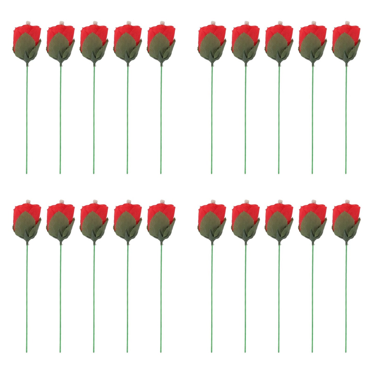 20 Pcs Flame Appearing Rose Exquisite Flower Rose Tricks Toys Professional Magician Props for Parties Performances