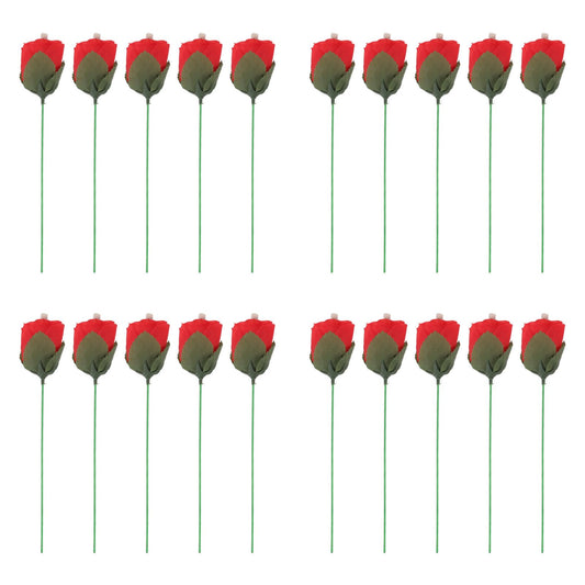 20 Pcs Flame Appearing Rose Exquisite Flower Rose Tricks Toys Professional Magician Props for Parties Performances