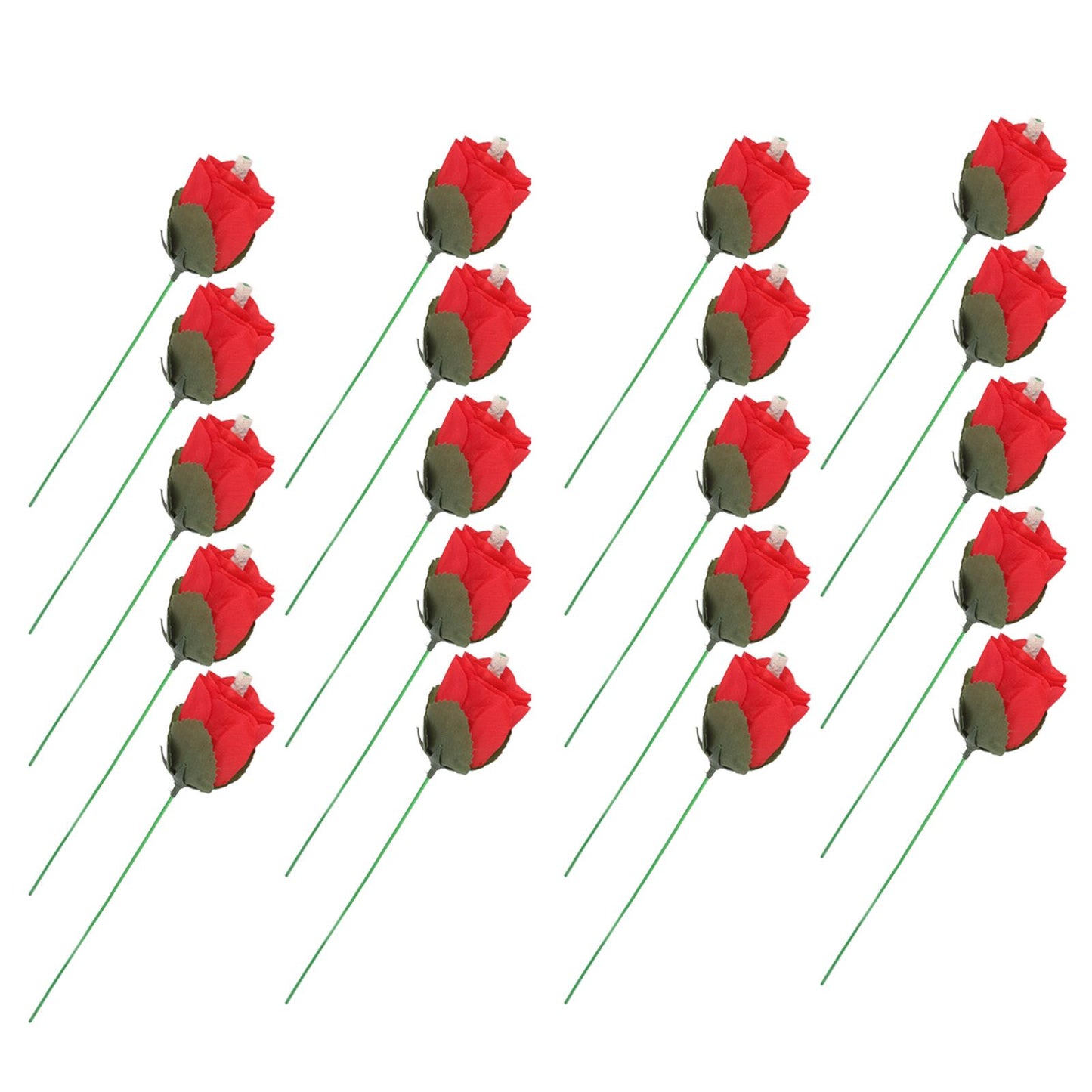 20 Pcs Flame Appearing Rose Exquisite Flower Rose Tricks Toys Professional Magician Props for Parties Performances