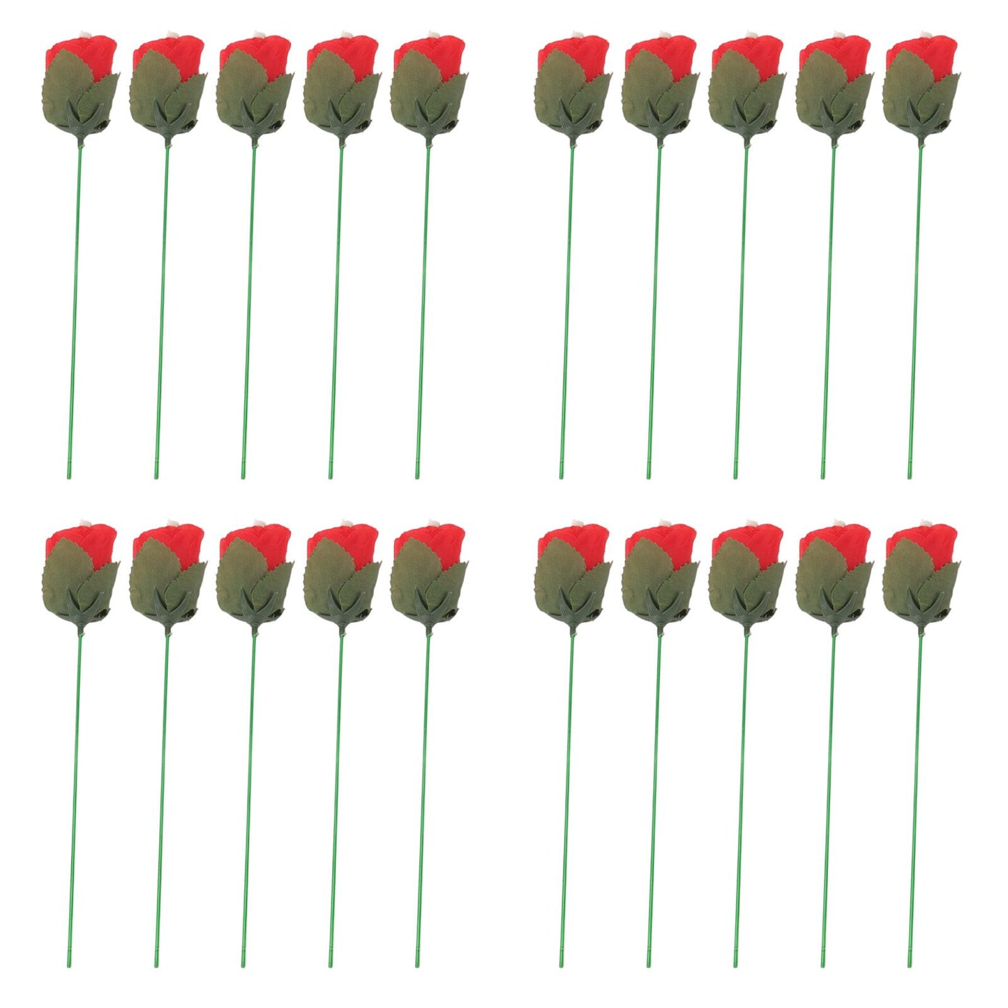 20 Pcs Flame Appearing Rose Exquisite Flower Rose Tricks Toys Professional Magician Props for Parties Performances