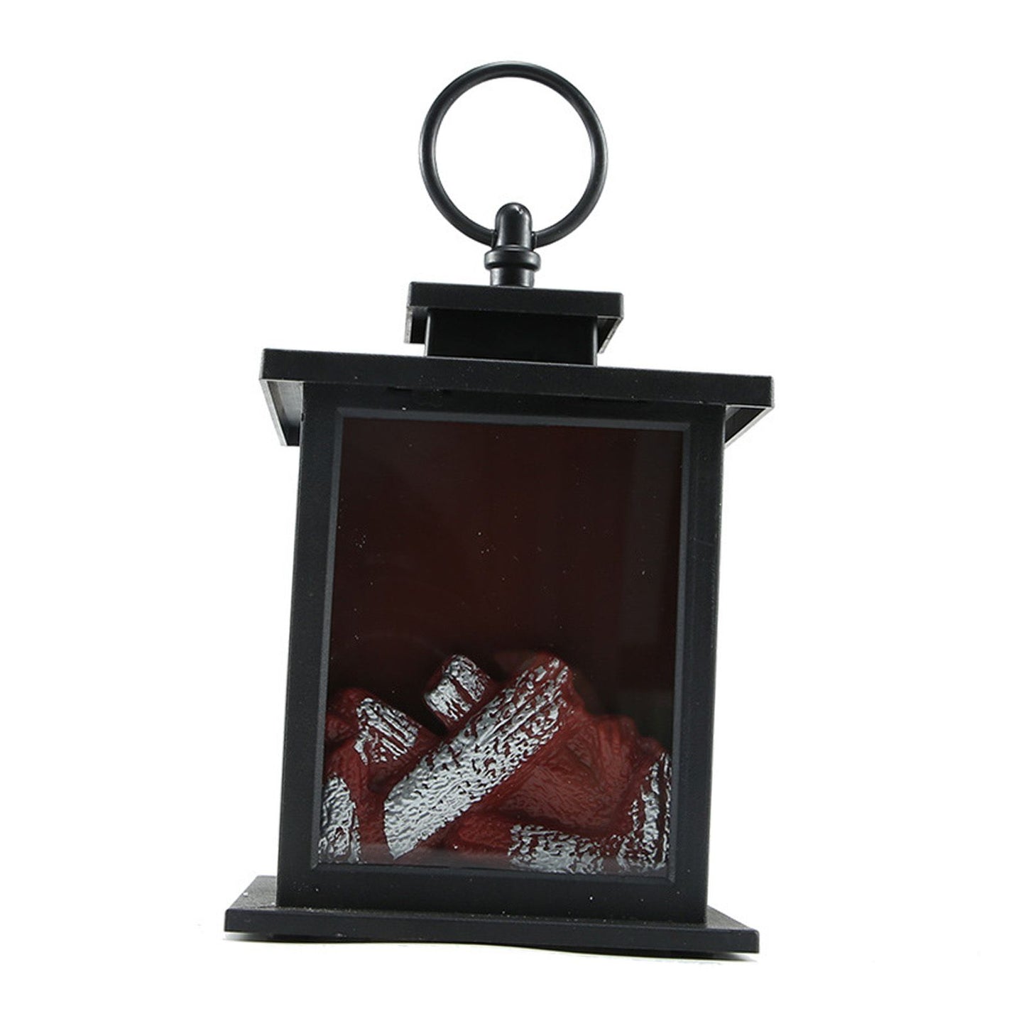 LED Flame Lantern Light Fashionable Retro Lantern Hanging Lamp for Christmas Decoration Square Flame Lamp, M