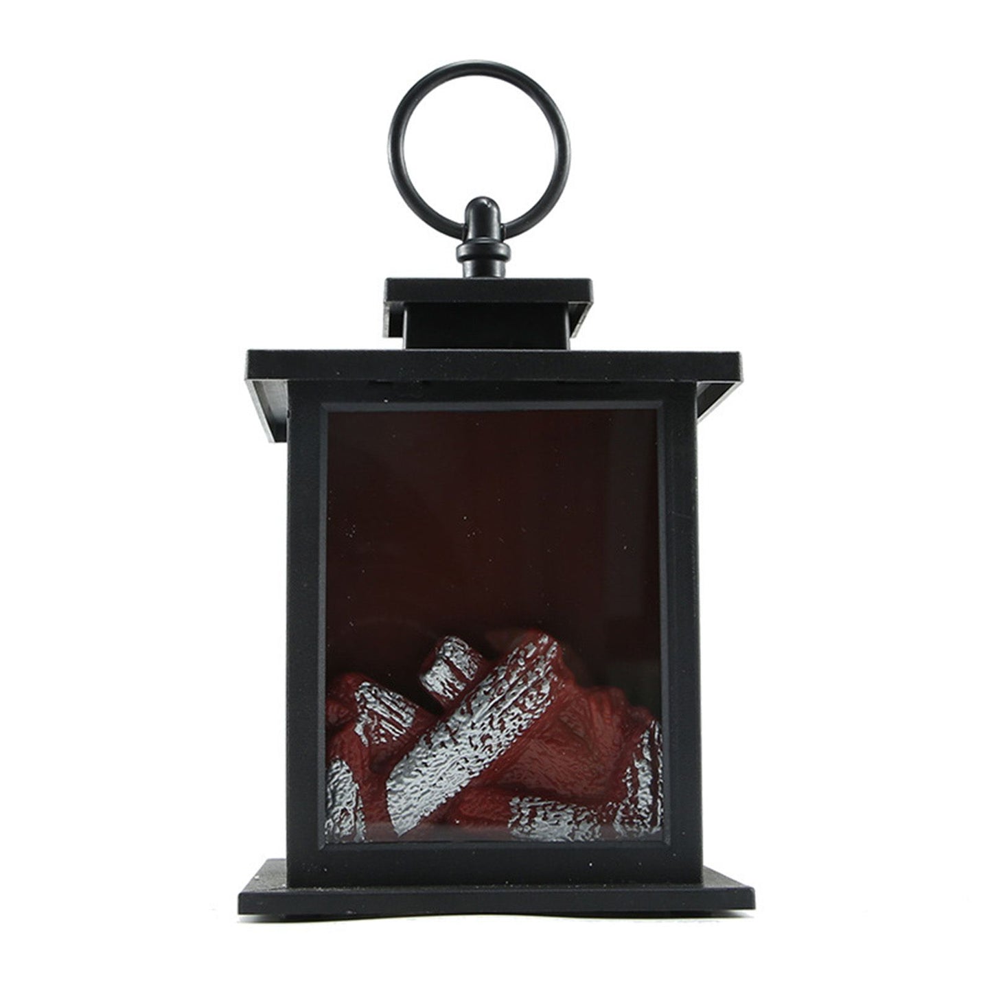 LED Flame Lantern Light Fashionable Retro Lantern Hanging Lamp for Christmas Decoration Square Flame Lamp, M