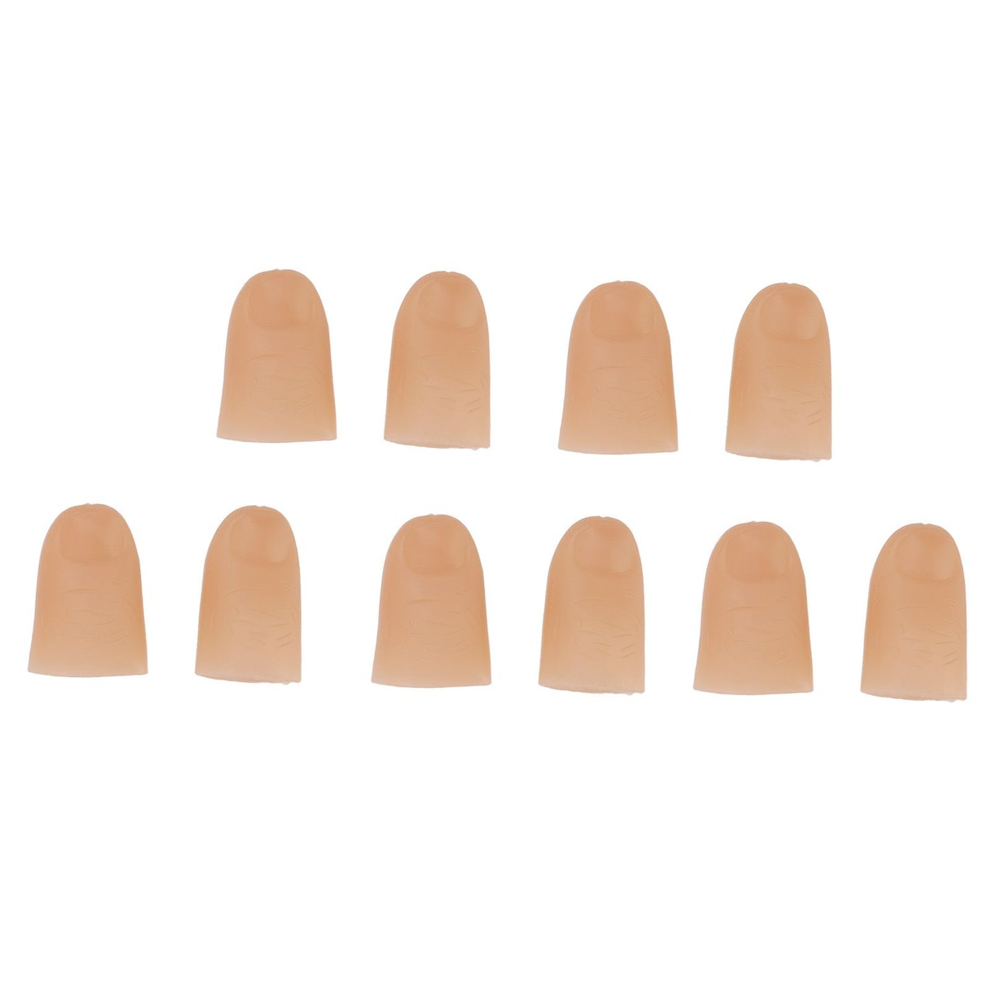 5 Pairs Finger Light Up Thumb PVC 3V 40mAh Battery Powered 4.5cm LED Fake Finger Lights for Performance Prop Green