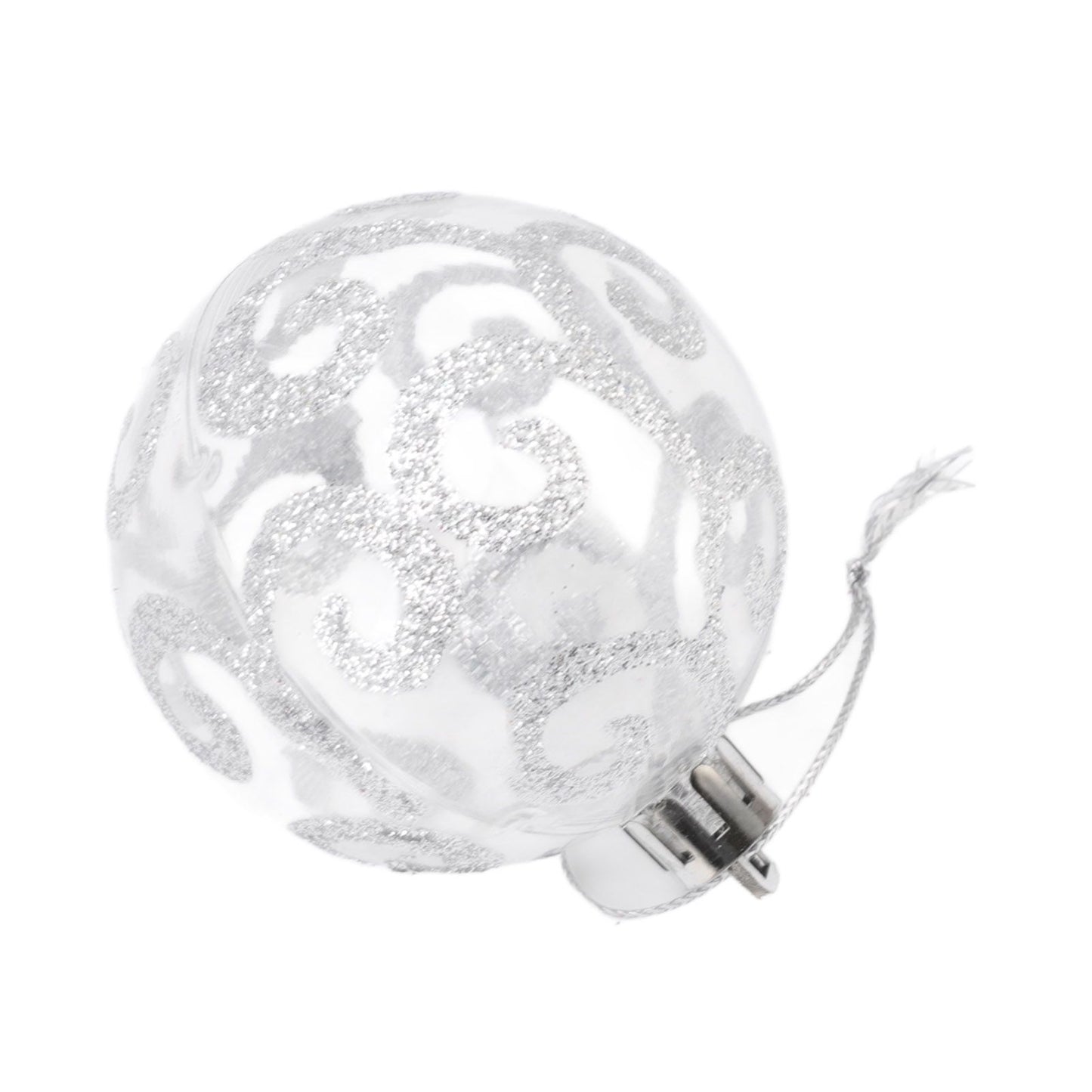 9Pcs Christmas Ball Ornaments Exquisite Plastic Shatterproof Hanging Christmas Tree Ornaments for Home Silver