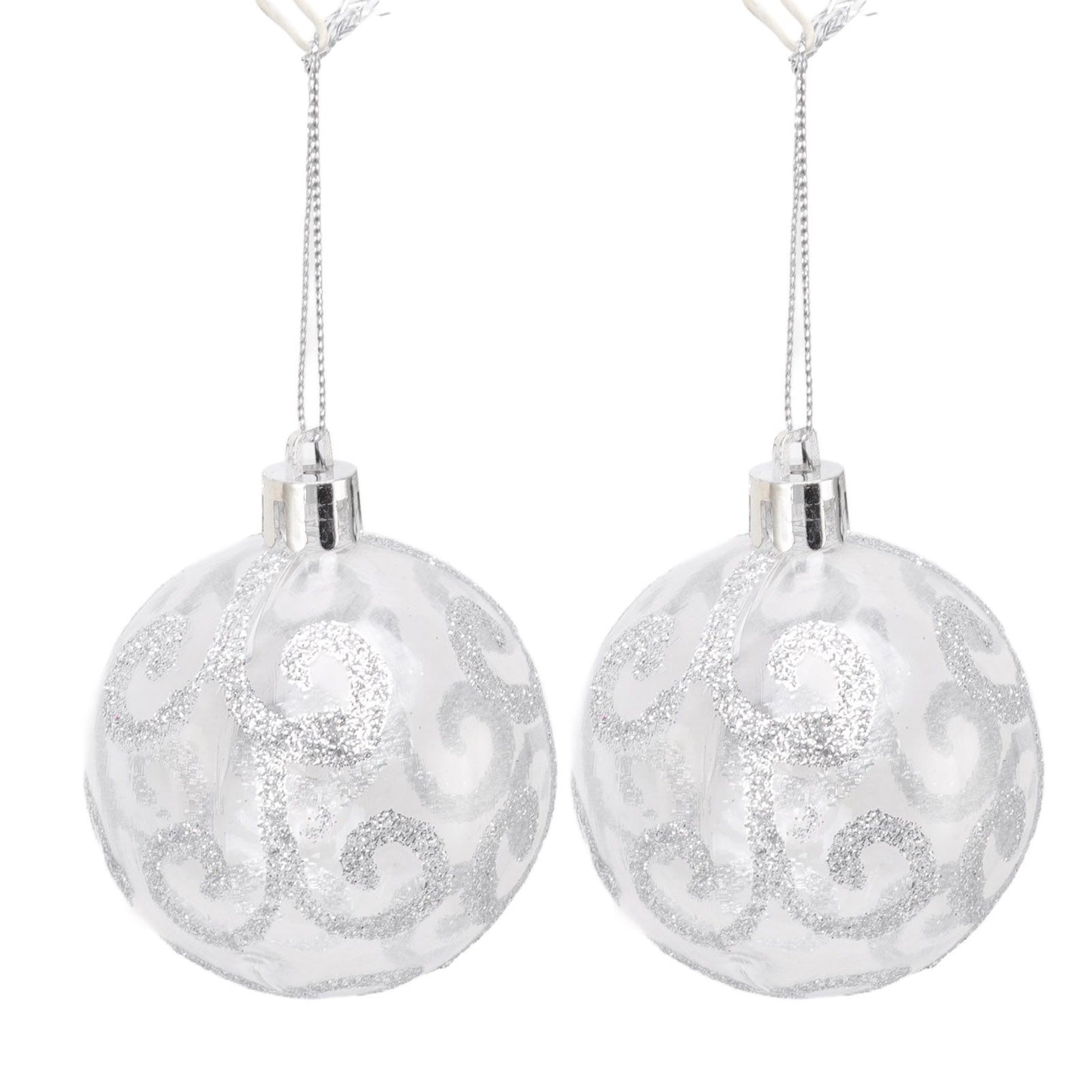 9Pcs Christmas Ball Ornaments Exquisite Plastic Shatterproof Hanging Christmas Tree Ornaments for Home Silver
