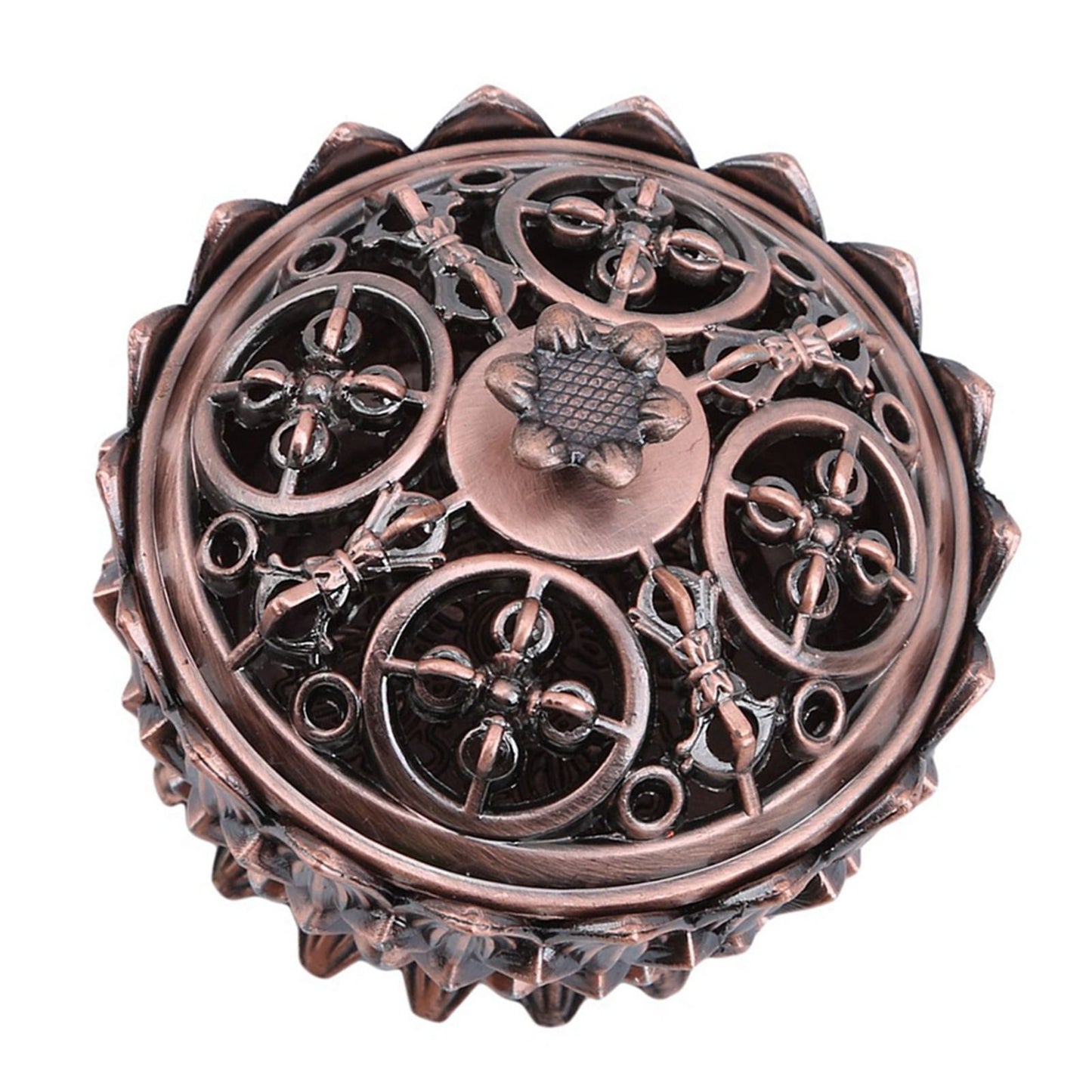 Lotus Incense Burner Zinc Alloy Cone Incense Holder Burner Small Incense Holder Ornaments for Home Decoration Brown