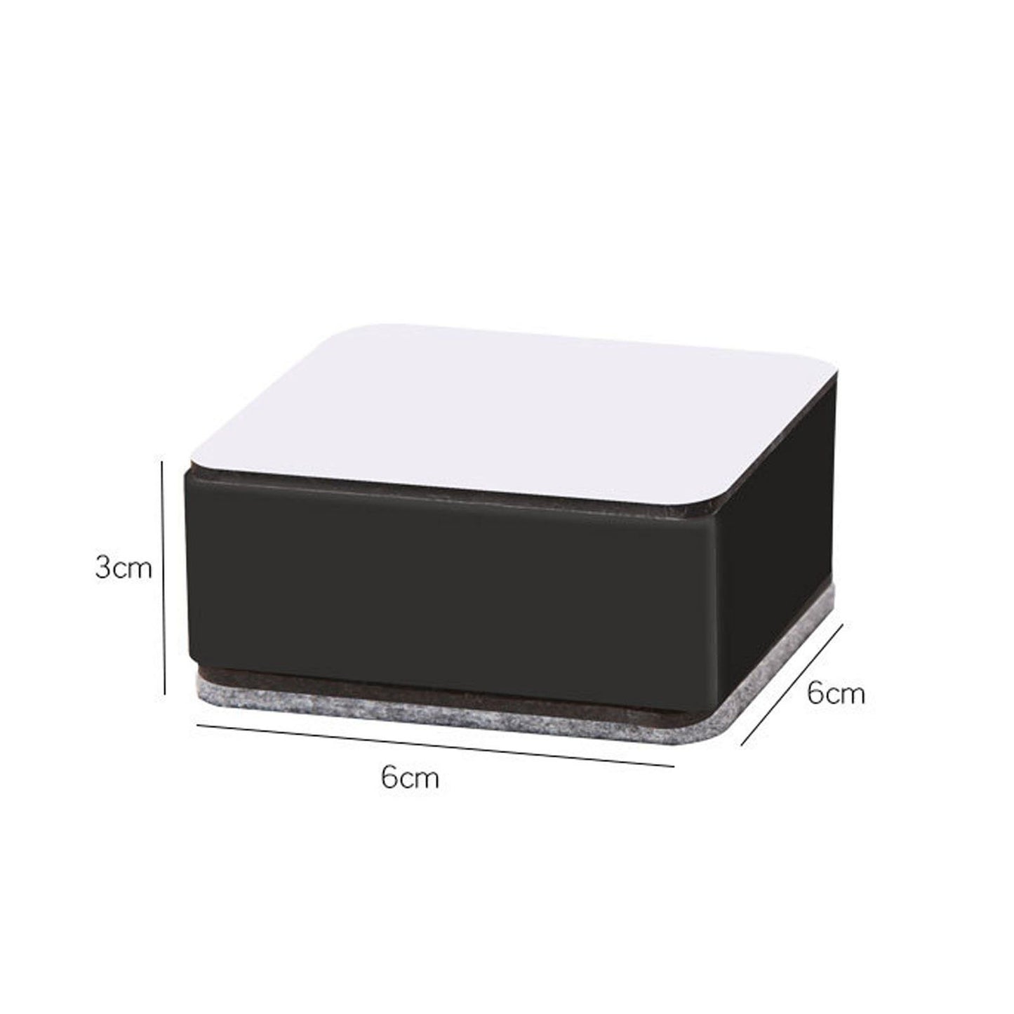 Carbon Steel Furniture Risers Self Adhesive Furniture Lift Anti Slip Low Noise Bed Lifter with Felt Pad for Sofa Couch Black