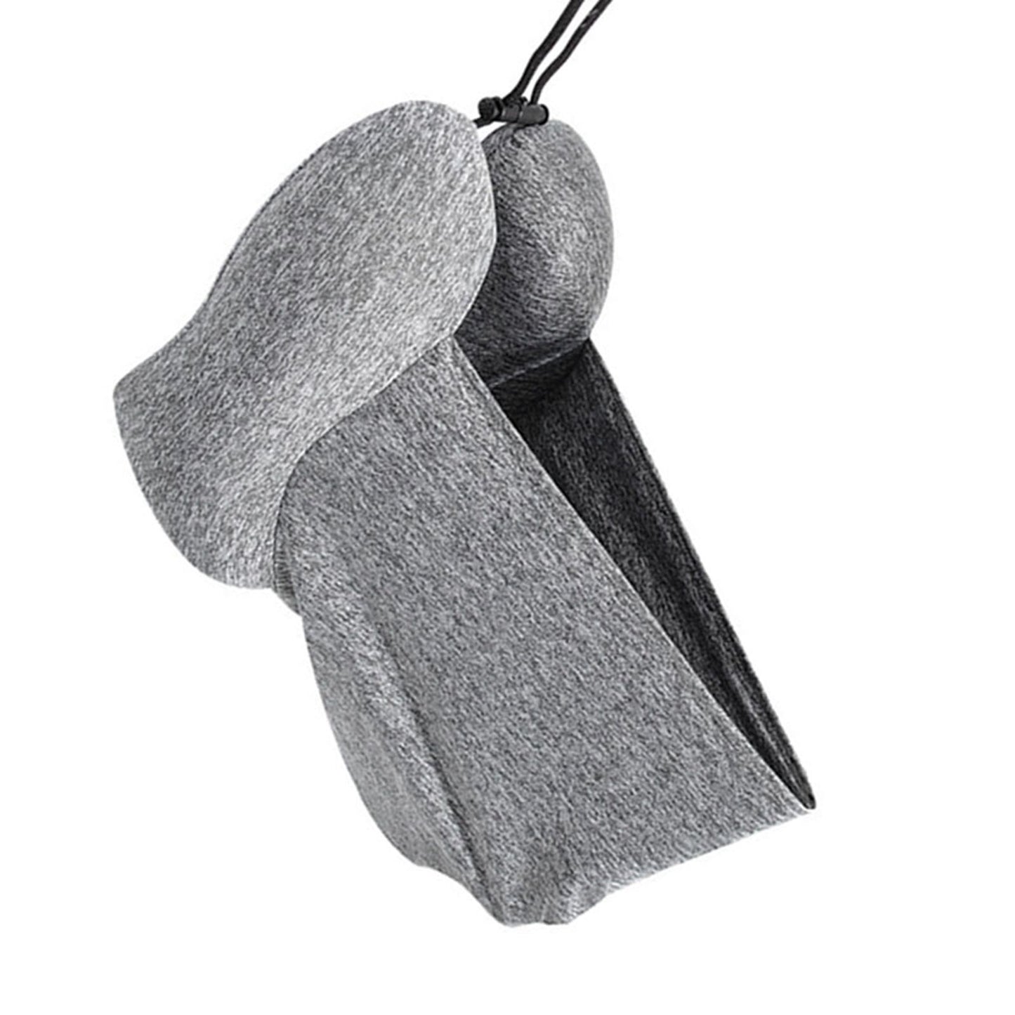 Hooded U Shaped Pillow Removable Neck Protection Memory Cotton Neck Travel Pillow for Home Outdoor Travel Car Grey U043‑3