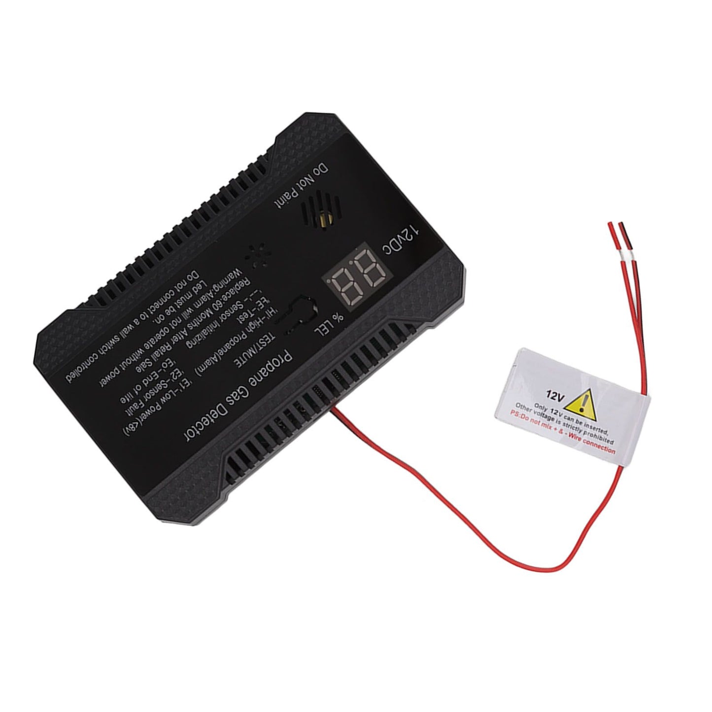 RV Propane Gas Detector 85dB Loudly Sound Alarms RV Propane Alarm with UL Certified Sensor Black