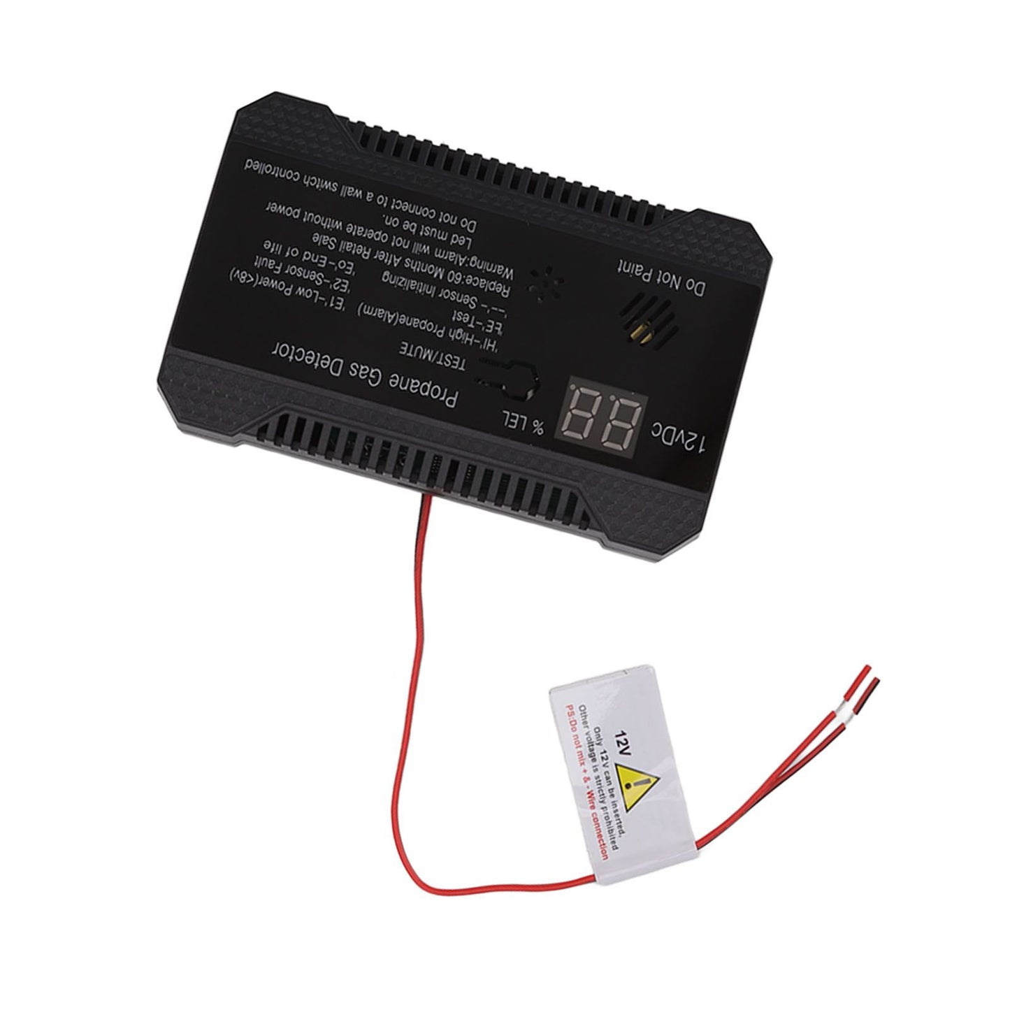 RV Propane Gas Detector 85dB Loudly Sound Alarms RV Propane Alarm with UL Certified Sensor Black