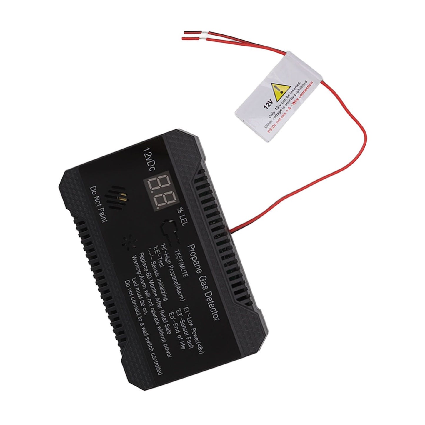 RV Propane Gas Detector 85dB Loudly Sound Alarms RV Propane Alarm with UL Certified Sensor Black