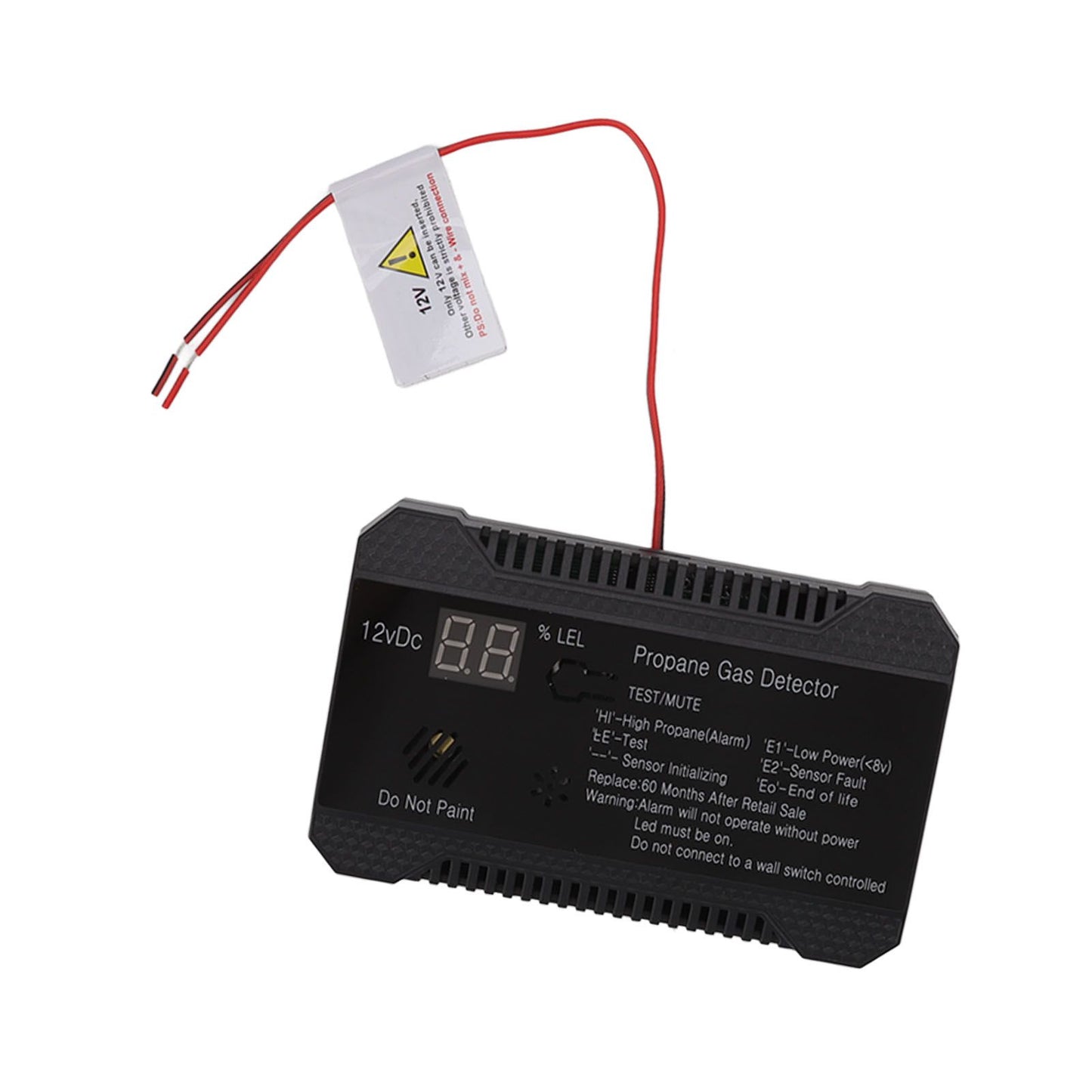 RV Propane Gas Detector 85dB Loudly Sound Alarms RV Propane Alarm with UL Certified Sensor Black