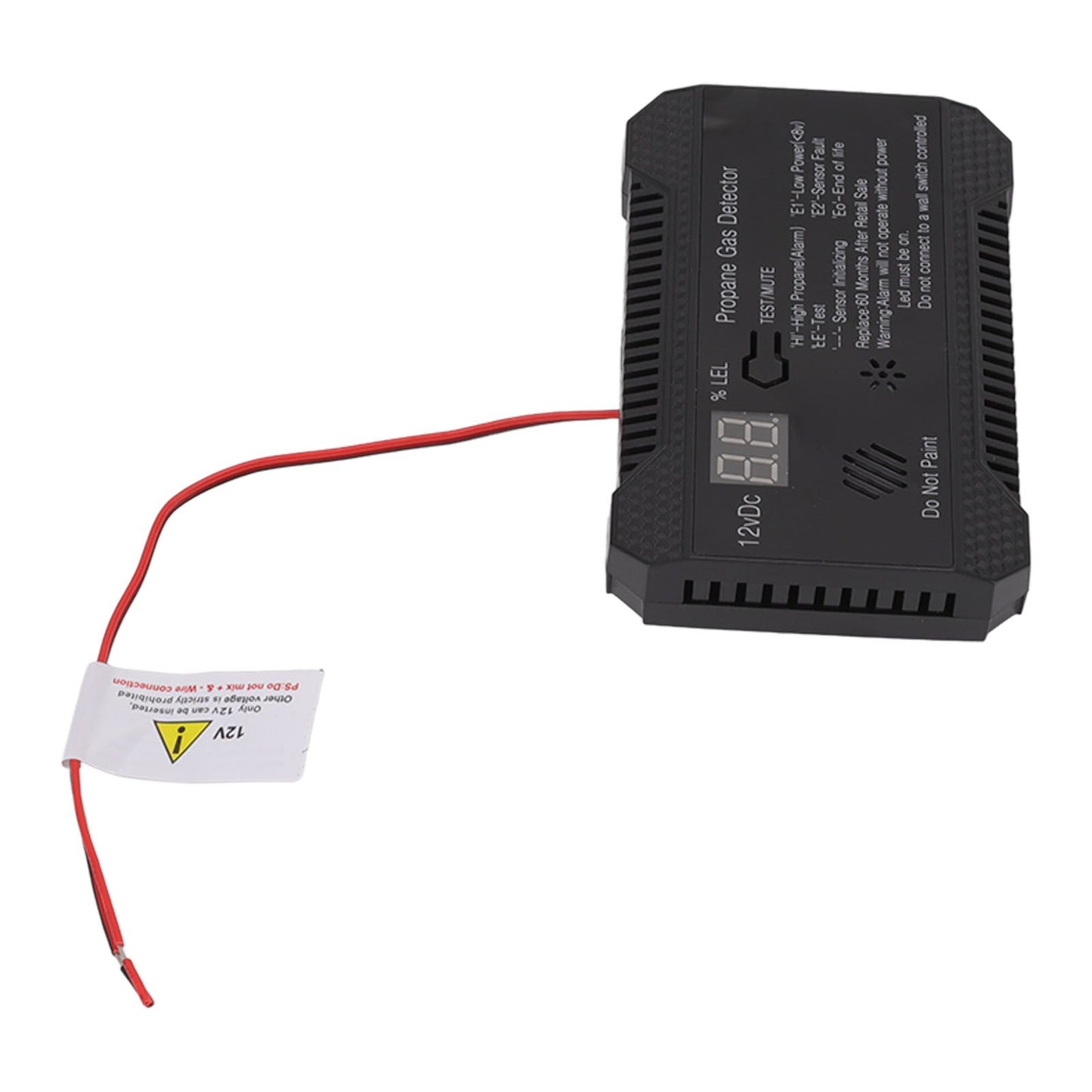 RV Propane Gas Detector 85dB Loudly Sound Alarms RV Propane Alarm with UL Certified Sensor Black