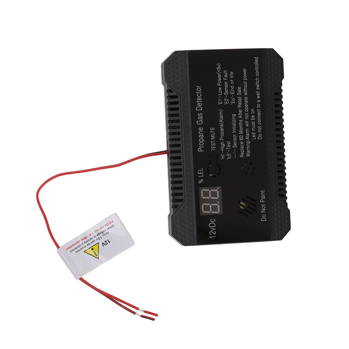 RV Propane Gas Detector 85dB Loudly Sound Alarms RV Propane Alarm with UL Certified Sensor Black