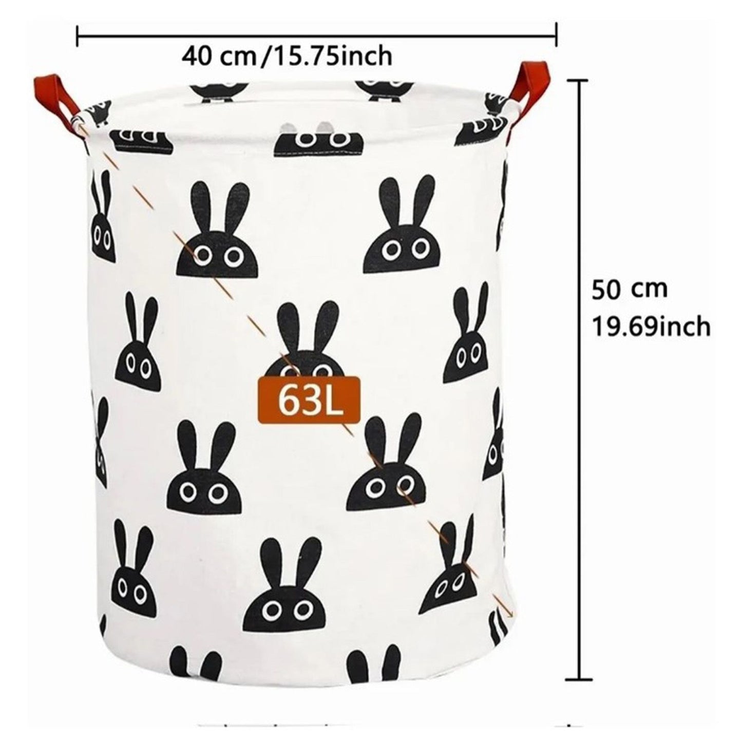 Laundry Basket Cute Rabbit Cotton 40x40x50cm Dirty Clothes Hamper Storage Basket Waterproof Lining Bin