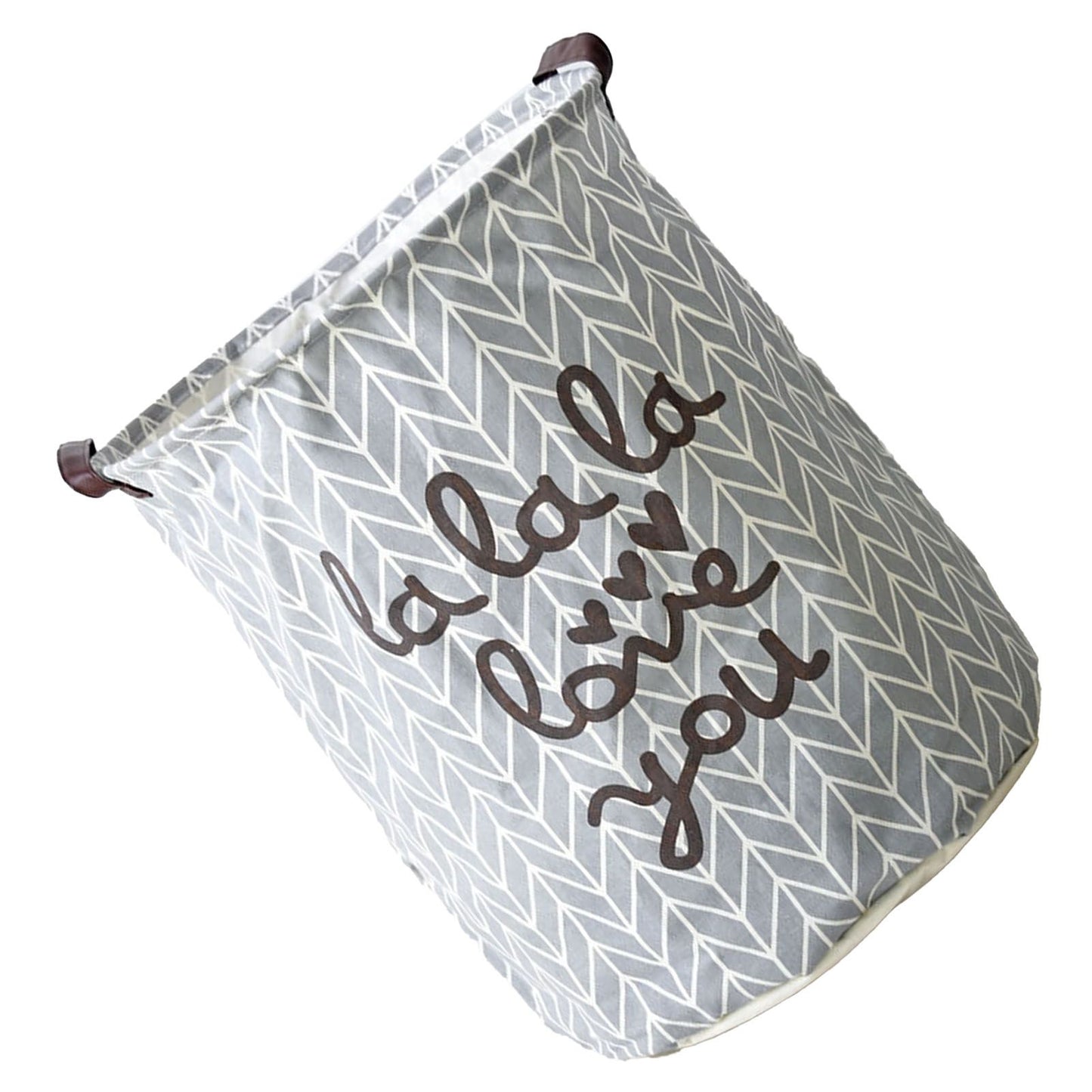 Laundry Basket Cotton Linen Foldable Round Dirty Clothes Storage Bag Folding Laundry Hamper for Home Dormitory Grey