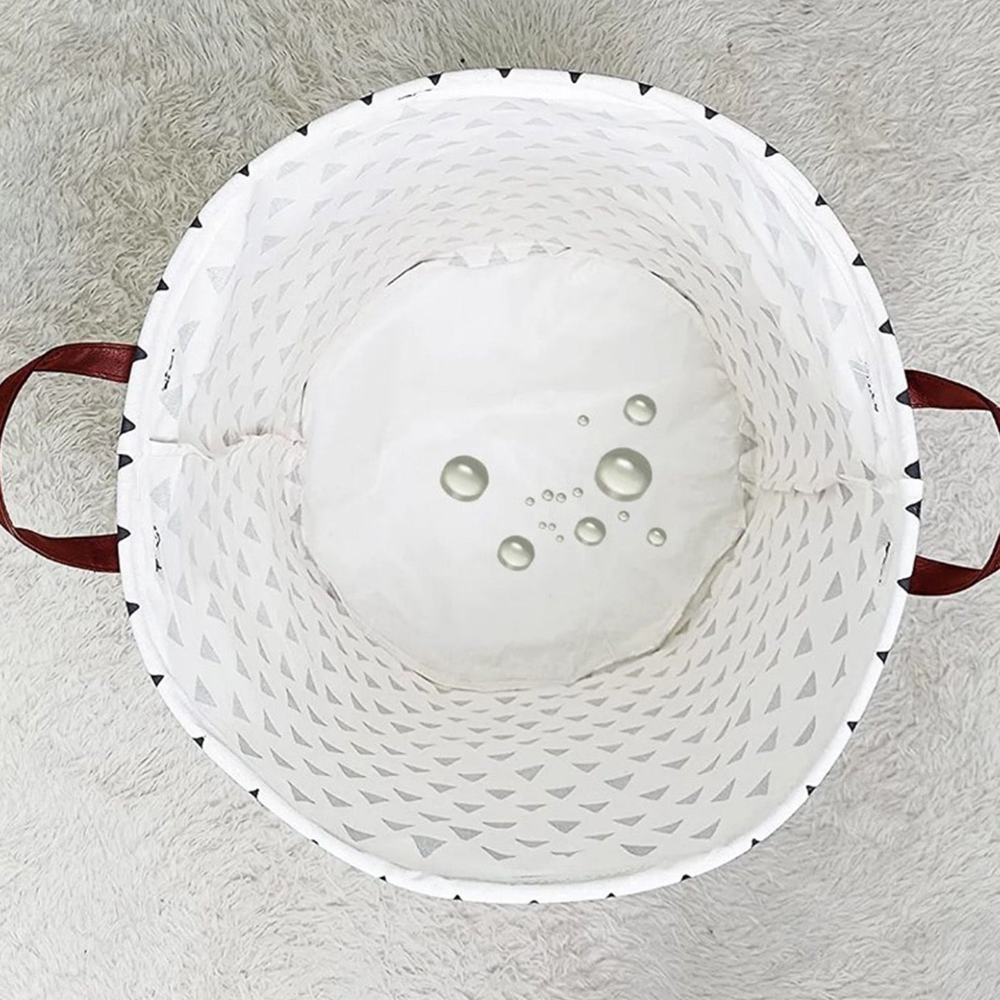 Laundry Basket Cotton Linen 40x40x50cm Dirty Clothes Hamper Storage Basket Waterproof Lining Bin