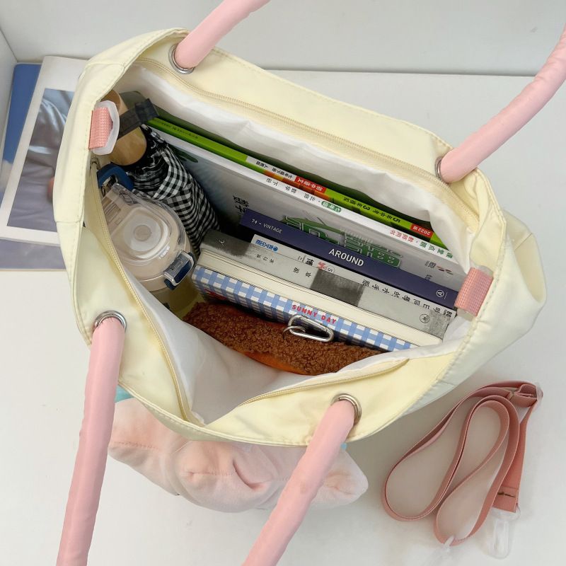 Tote Bag Nylon Large Capacity Removable Cute Star Doll Messenger Bag for PC Book Lipstick