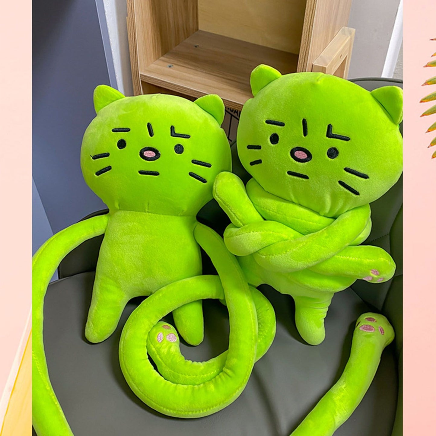 Plush Toy Shoulder Bag Cartoon Long Arm Anxiety Kitty Plush Purse Bag for Shopping Traveling
