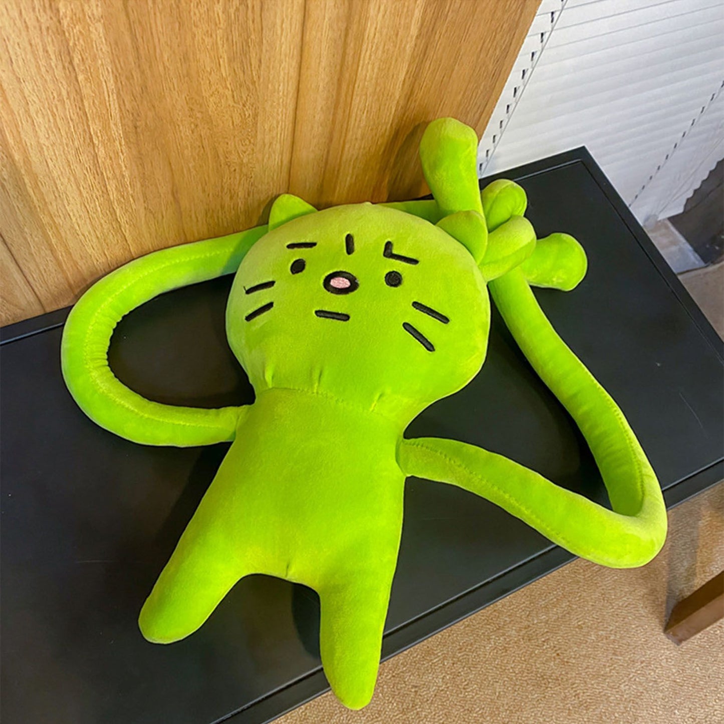 Plush Toy Shoulder Bag Cartoon Long Arm Anxiety Kitty Plush Purse Bag for Shopping Traveling
