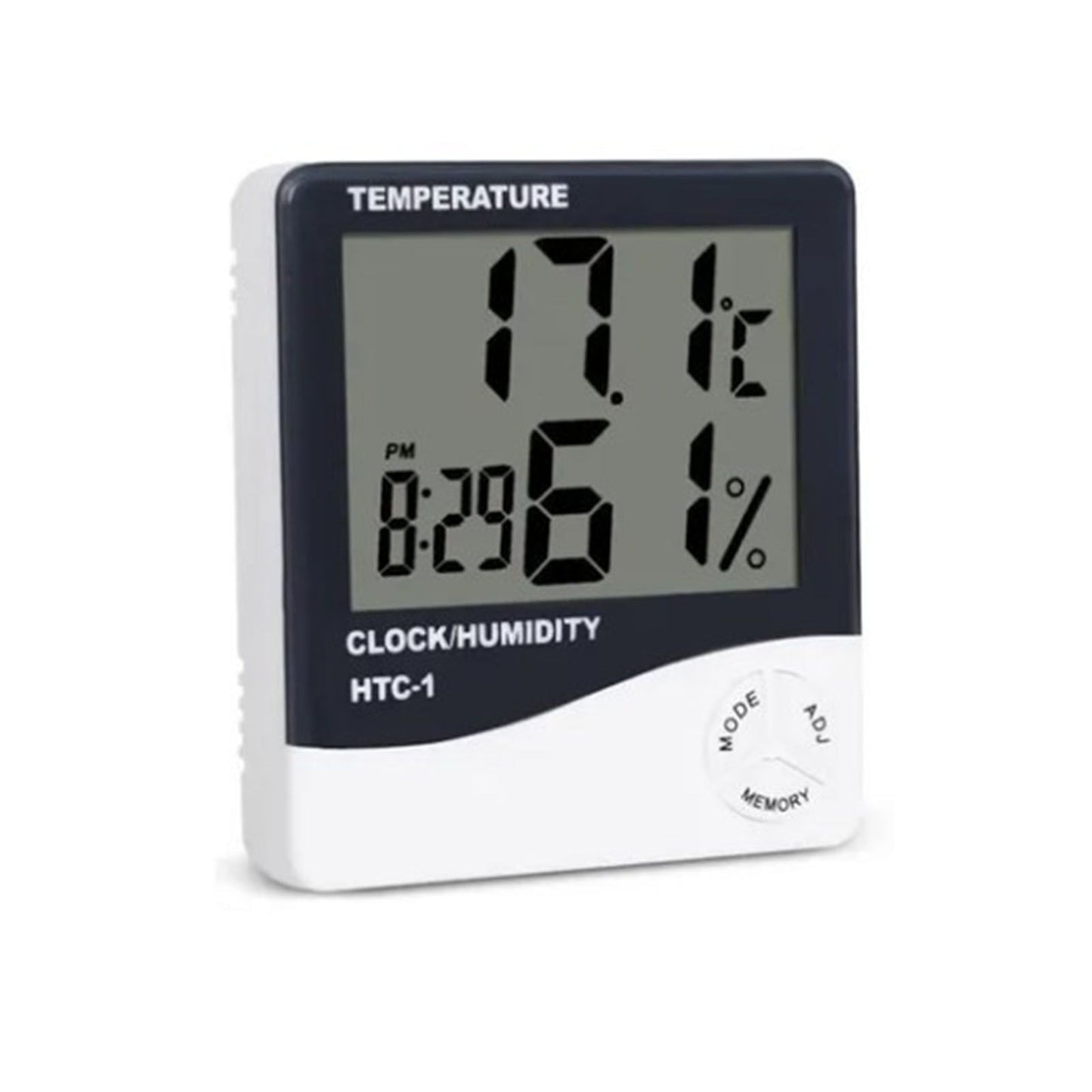 Mini Digital Thermometer Hygrometer Clock Indoor Room Temperature Humidity Gauge Meter Monitor