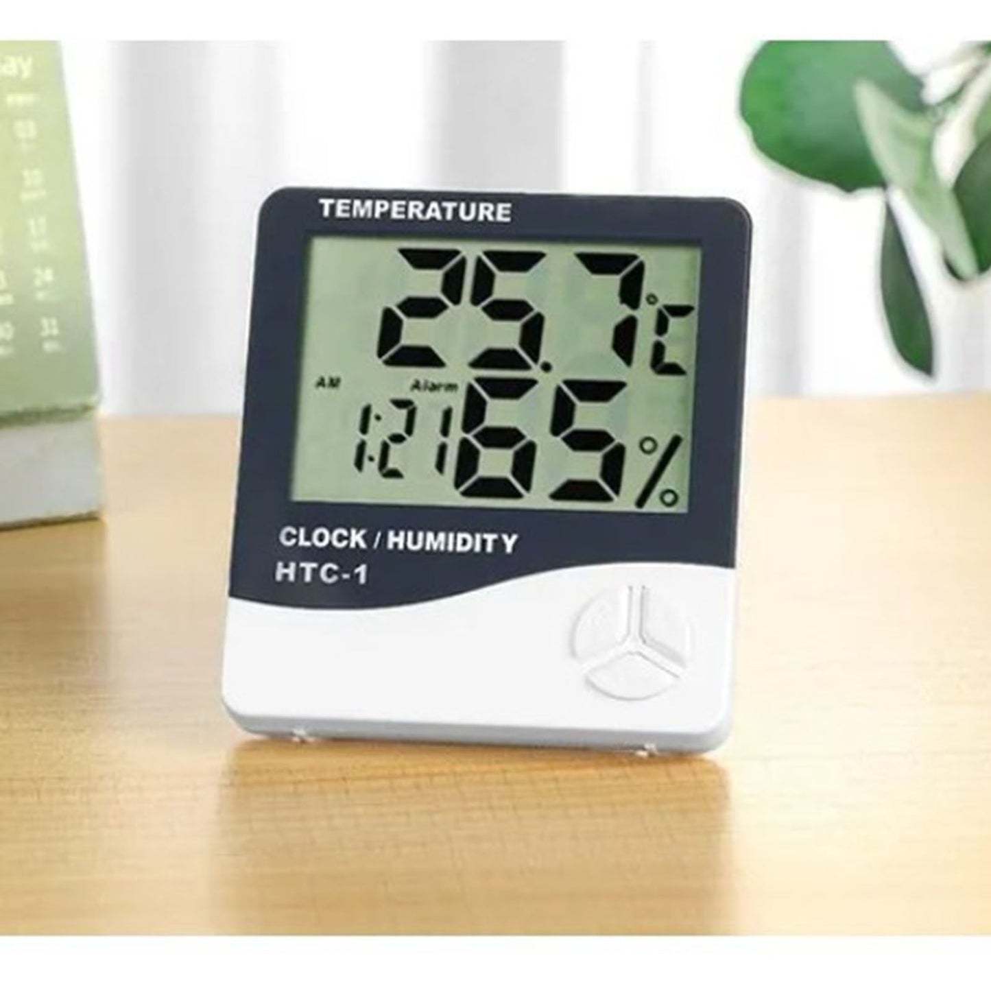 Mini Digital Thermometer Hygrometer Clock Indoor Room Temperature Humidity Gauge Meter Monitor