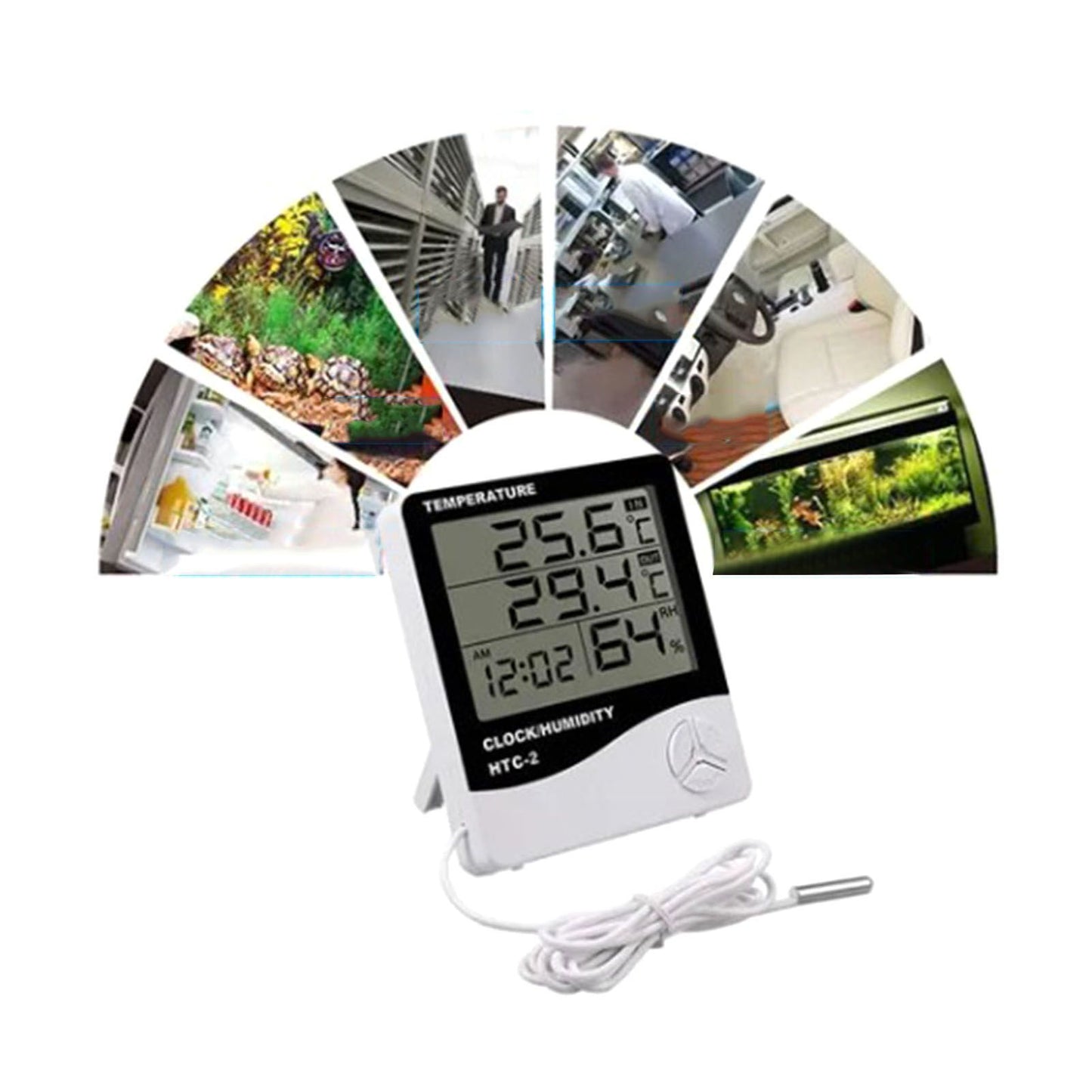 Digital Hygrometer Thermometer Home Temperature Humidity Monitor with External Waterproof Probe for Indoor Outdoor