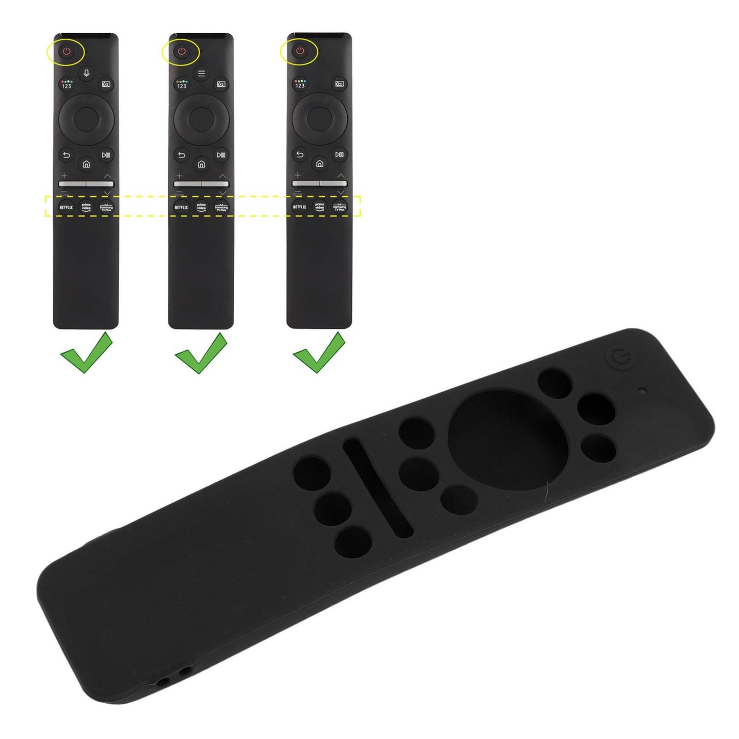 Silicone Protective Cover Case for Samsung Smart TV Remote Control BN59 01259E 1259B 1312A 1312B Black