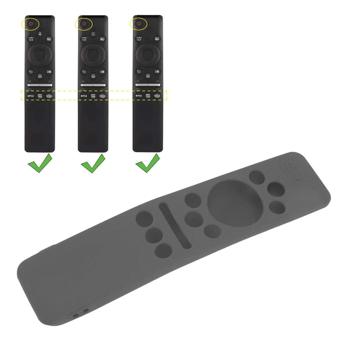 Silicone Protective Cover Case for Samsung Smart TV Remote Control BN59 01259E 1259B 1312A 1312B Gray