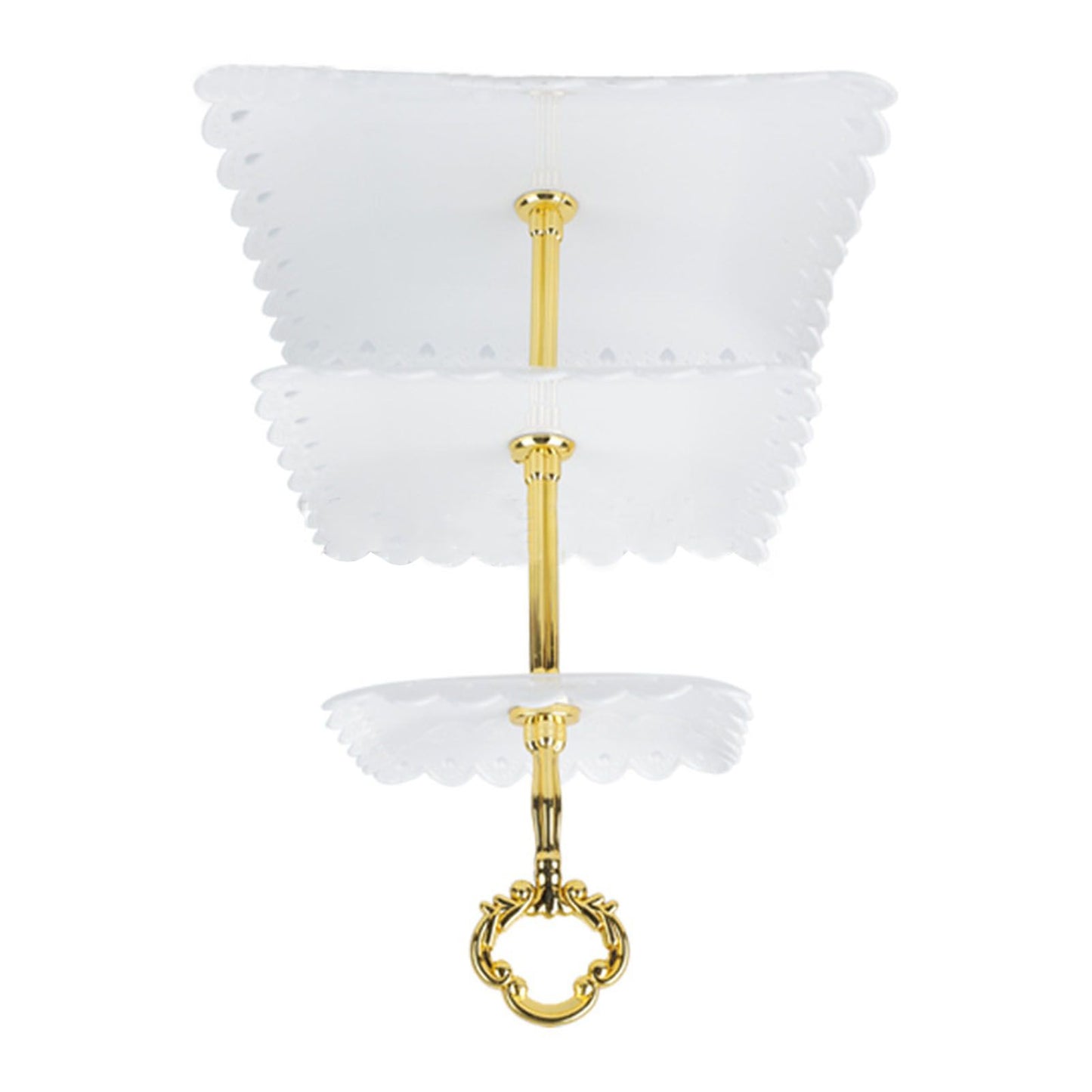 White 3 Tier Cupcake Stand Stable Plastic Decorative Square Dessert Serving Tray Rack for Weddings Parties