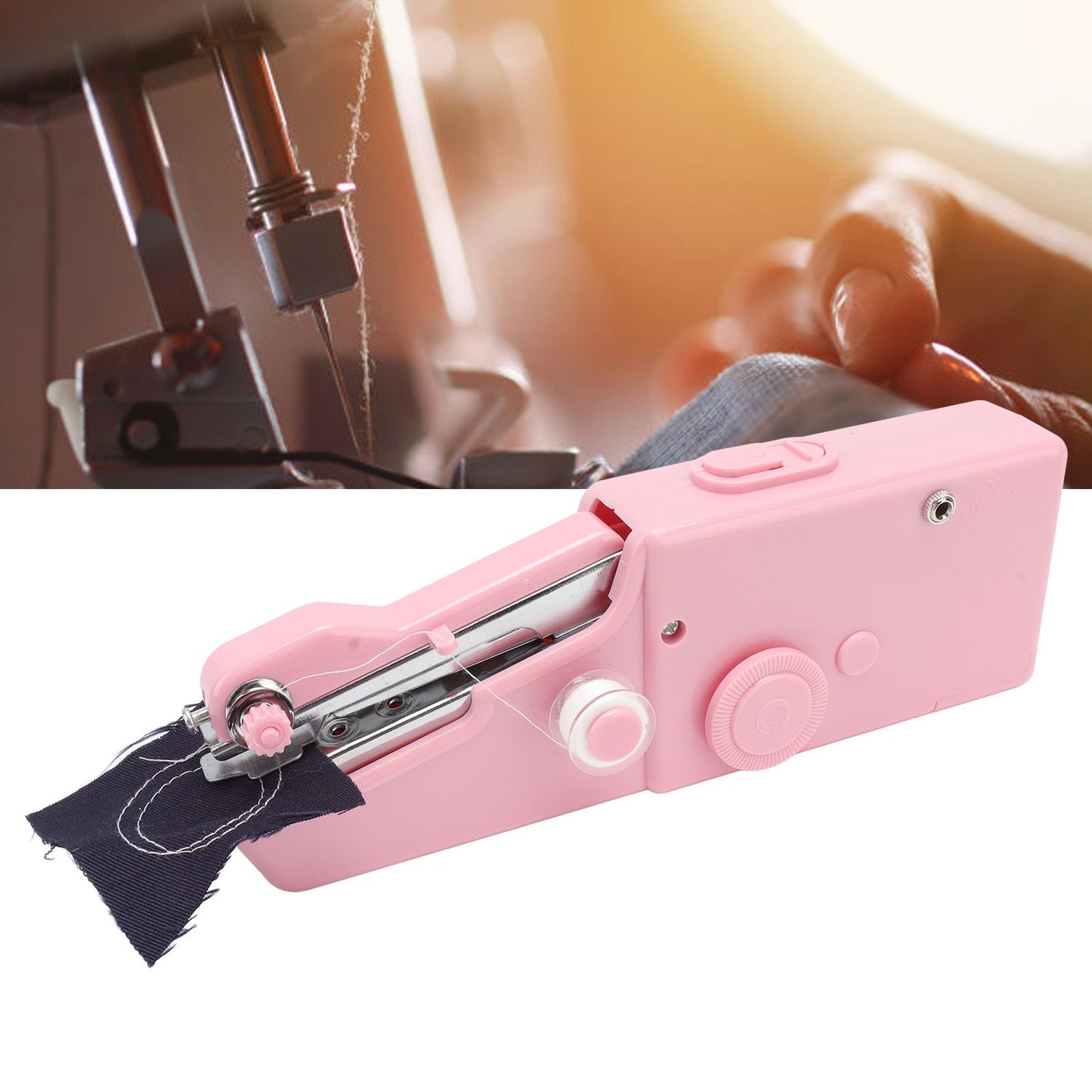 Handheld Sewing Machine Smoothing Stitching Portable Electric Sewing Tool for Home Travel Pink