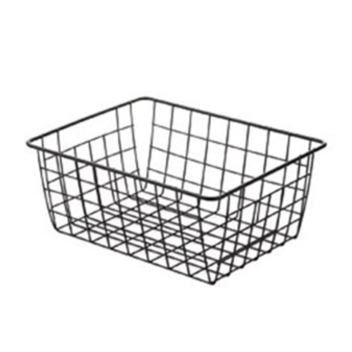 Wire Basket Hollow Breathable Large Multi Functional Iron Storage Basket for Underwear Snacks Fruits Toy Black