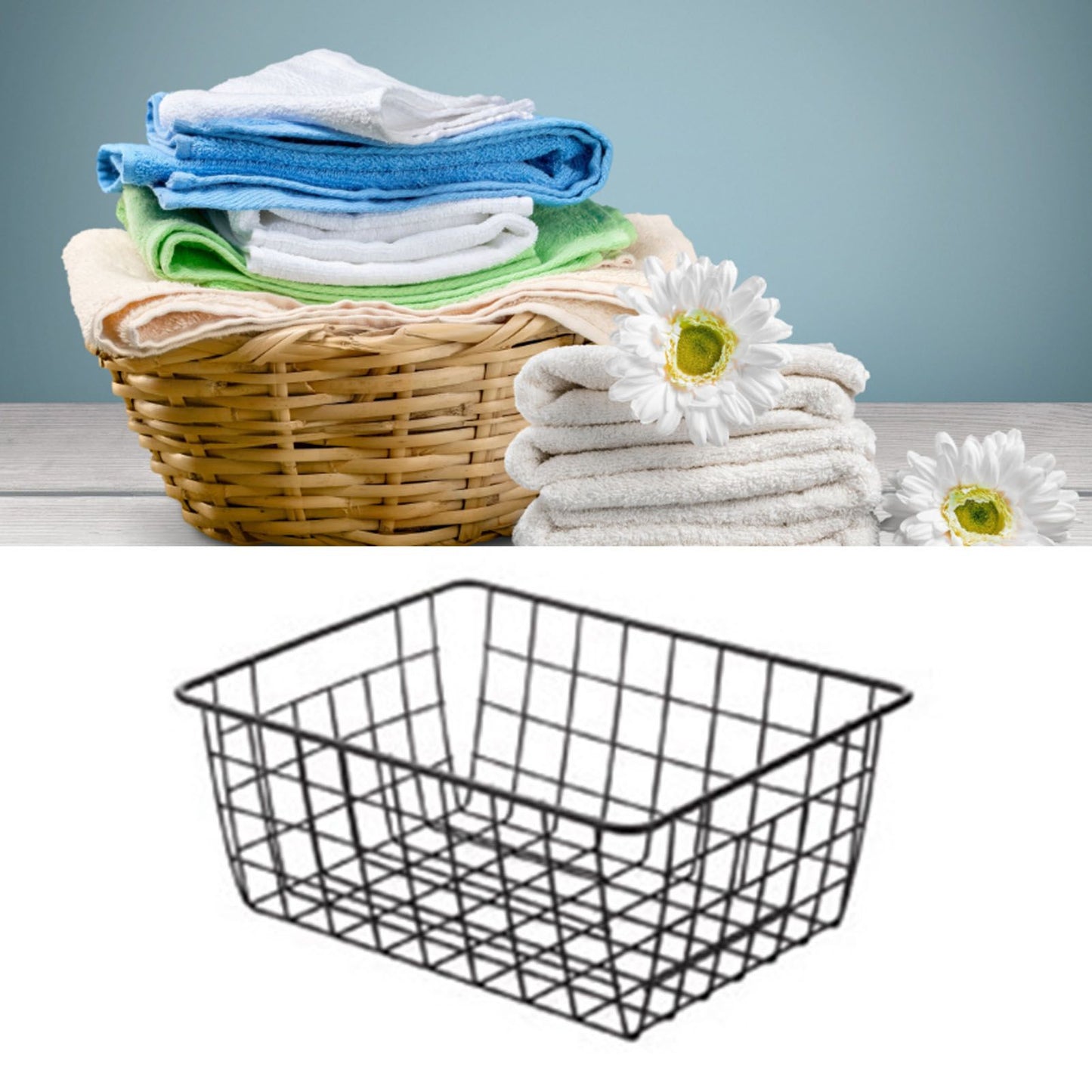 Wire Basket Hollow Breathable Large Multi Functional Iron Storage Basket for Underwear Snacks Fruits Toy Black