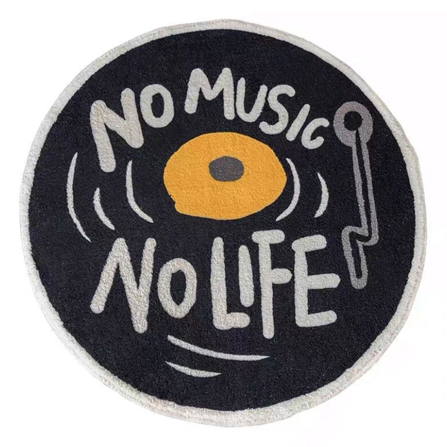 Water Absorbent Mat Retro CD Disk Design Anti Slip Thick Soft Imitation Cashmere Home Bathroom Mat Type 1 60x60cm