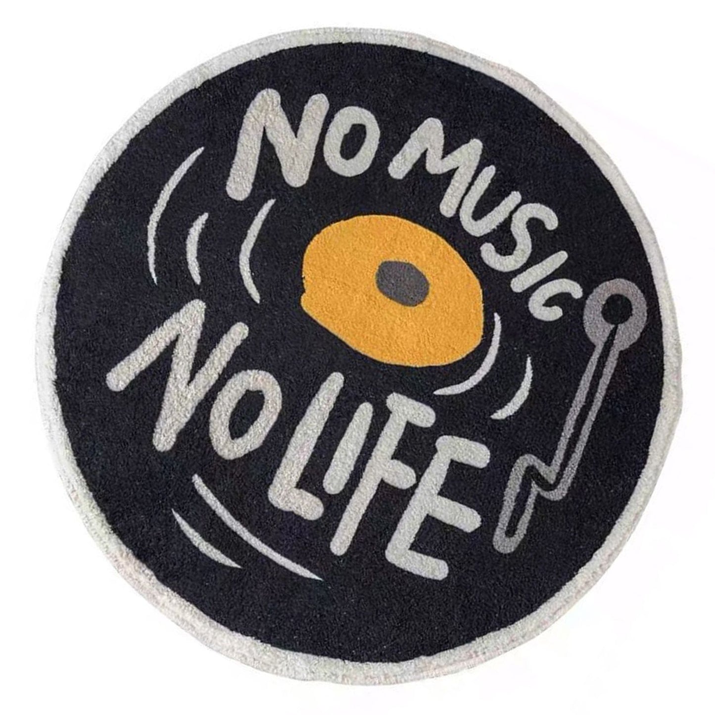 Water Absorbent Mat Retro CD Disk Design Anti Slip Thick Soft Imitation Cashmere Home Bathroom Mat Type 1 60x60cm