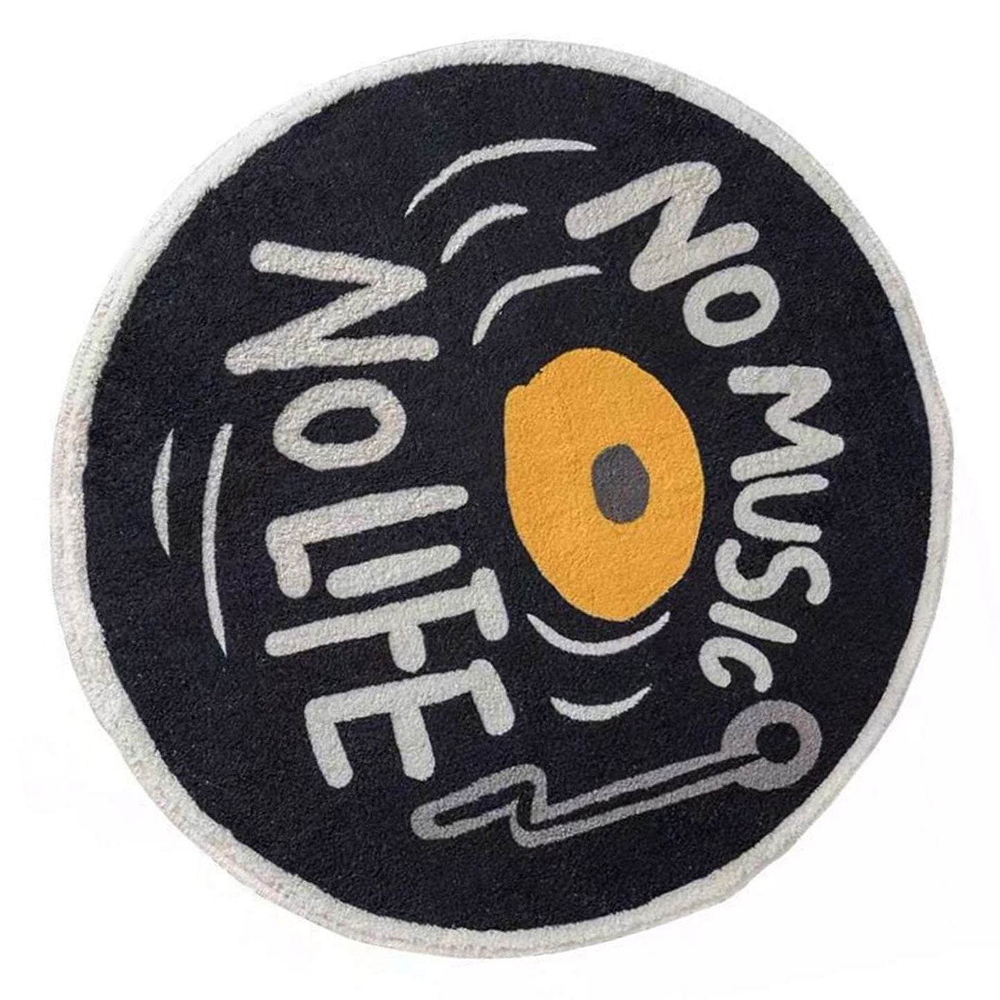 Water Absorbent Mat Retro CD Disk Design Anti Slip Thick Soft Imitation Cashmere Home Bathroom Mat Type 1 60x60cm