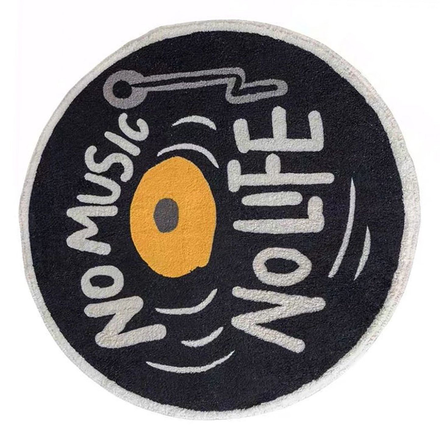 Water Absorbent Mat Retro CD Disk Design Anti Slip Thick Soft Imitation Cashmere Home Bathroom Mat Type 1 100x100cm