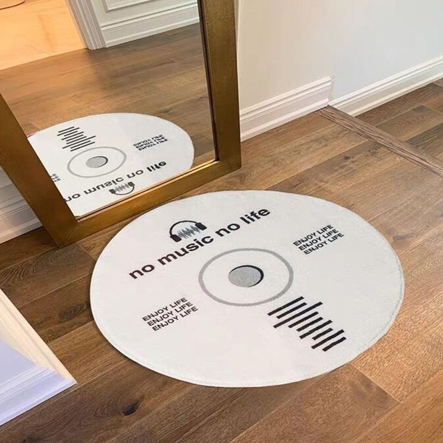 Water Absorbent Mat Retro CD Disk Design Anti Slip Thick Soft Imitation Cashmere Home Bathroom Mat Type 2 60x60cm