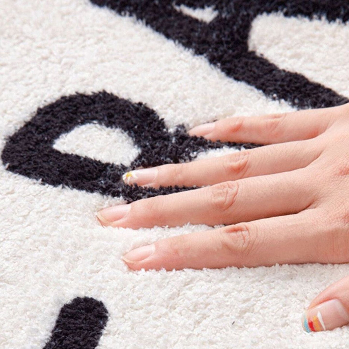Water Absorbent Mat Retro CD Disk Design Anti Slip Thick Soft Imitation Cashmere Home Bathroom Mat Type 2 60x60cm