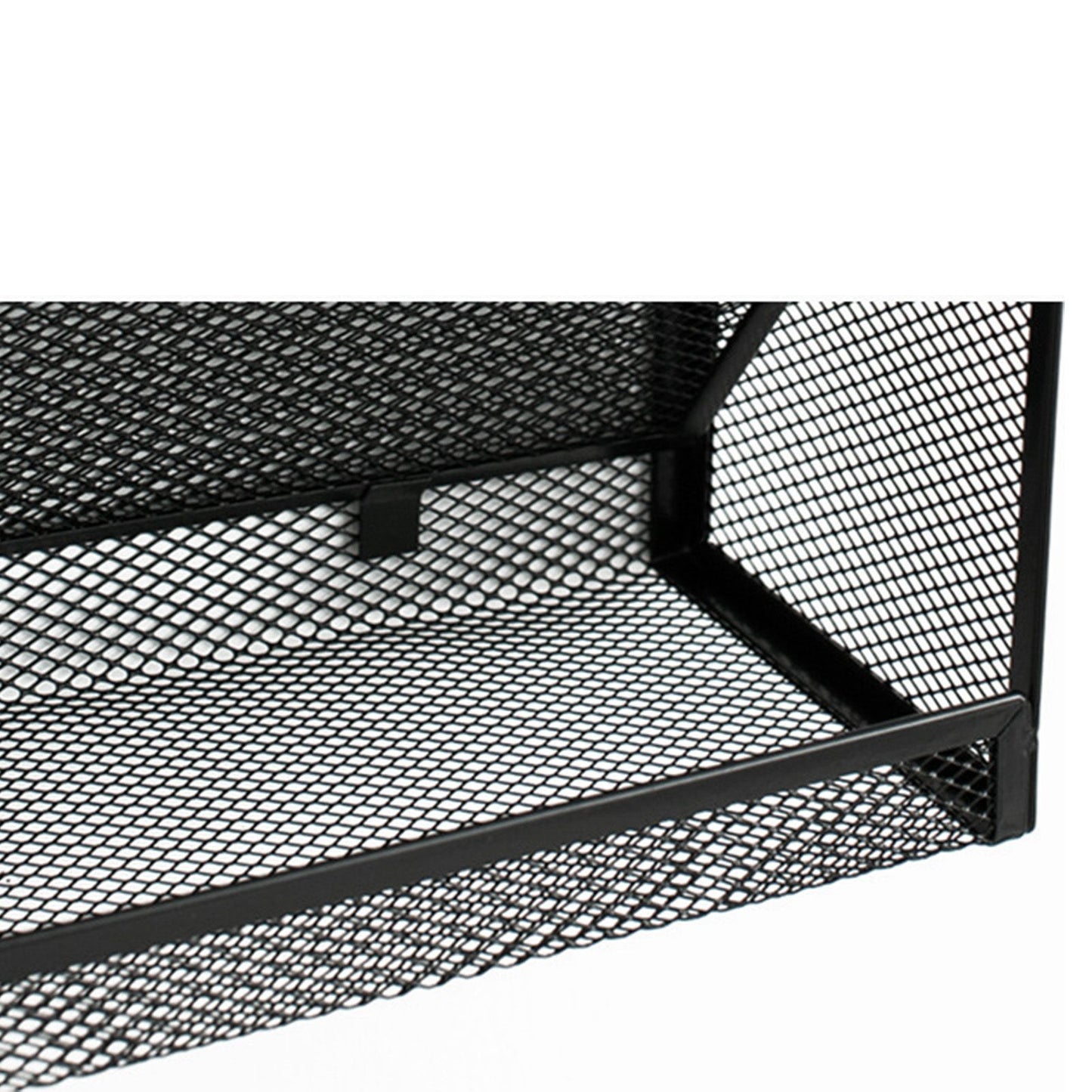 5 Tier Wall File Organizer Vertical Placement Glossy Edges Wall Mount File Holder with Hanging Hole for Office Black